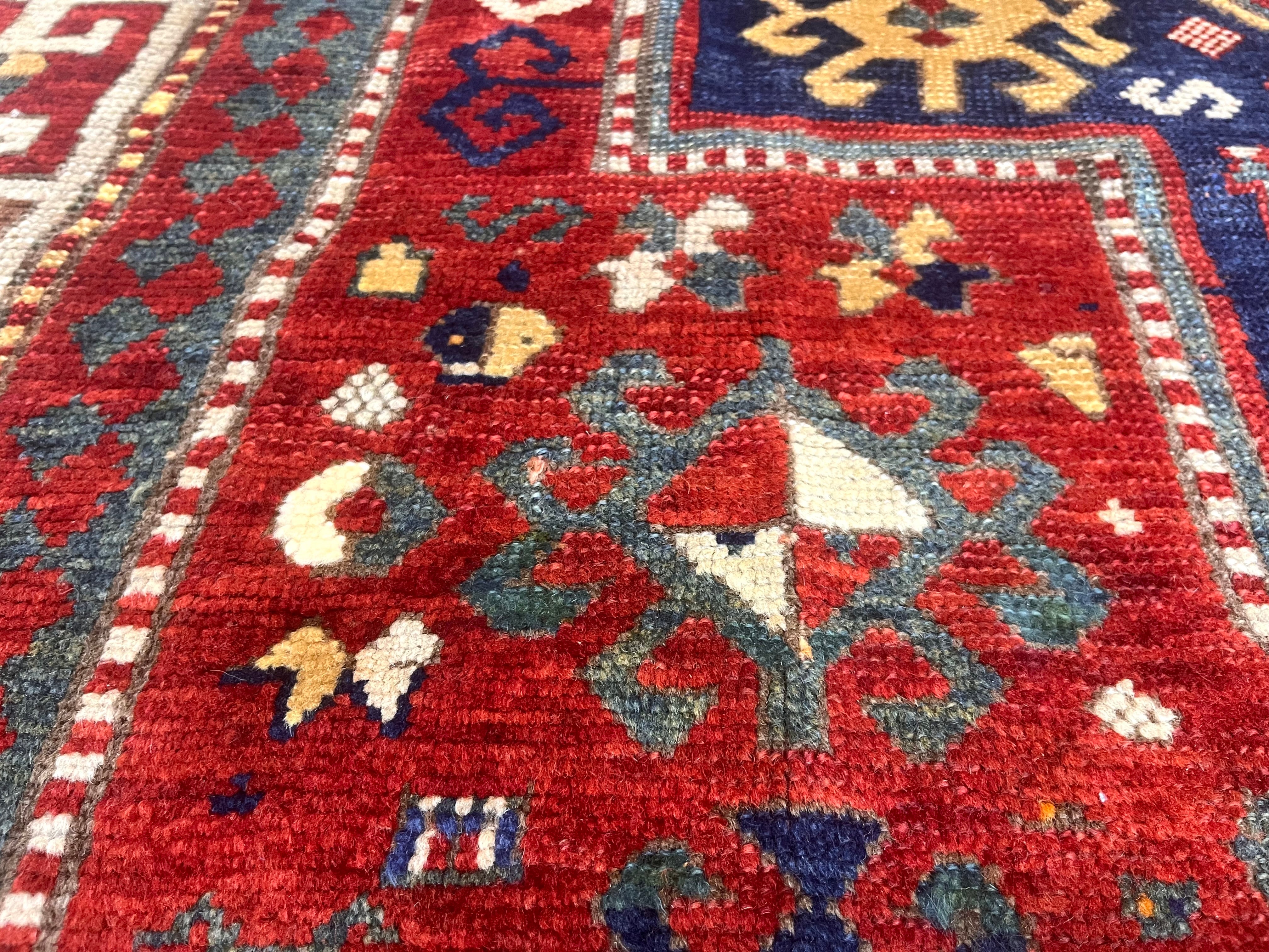 Antique Caucasian Kazak Rug 5'1" x 7' 4''