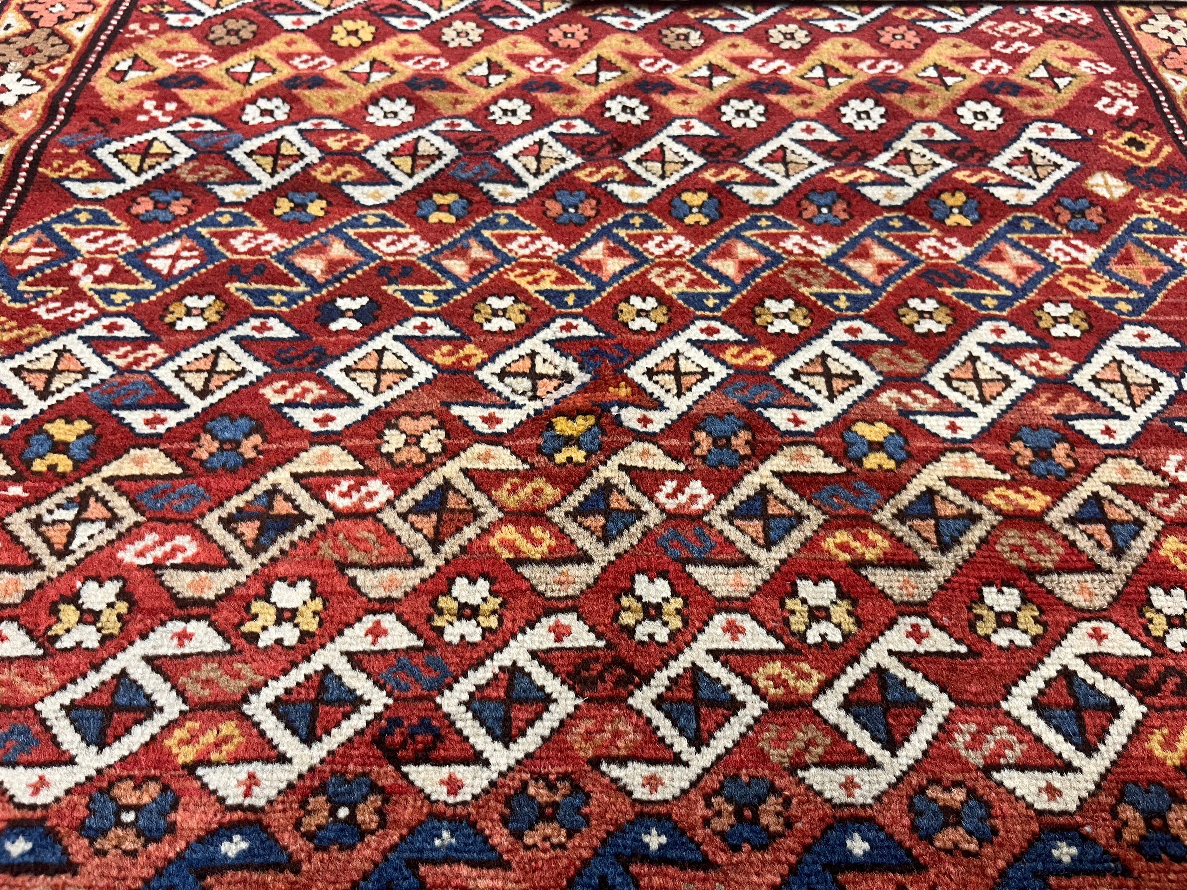 Antique Caucasian Kuba Rug 3'11" x 5' 8''