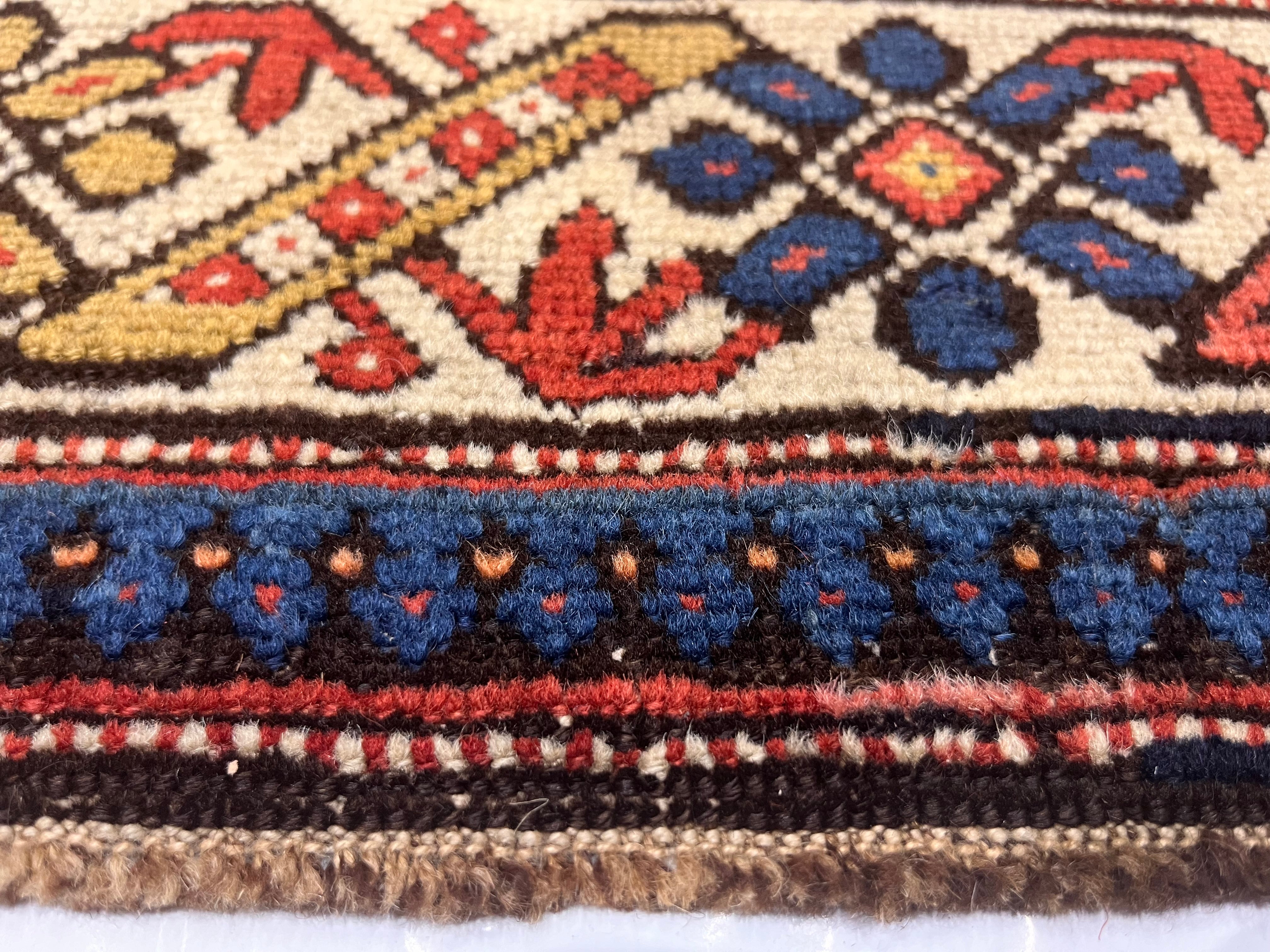 Antique Caucasian Kuba Rug 3'11" x 5' 8''