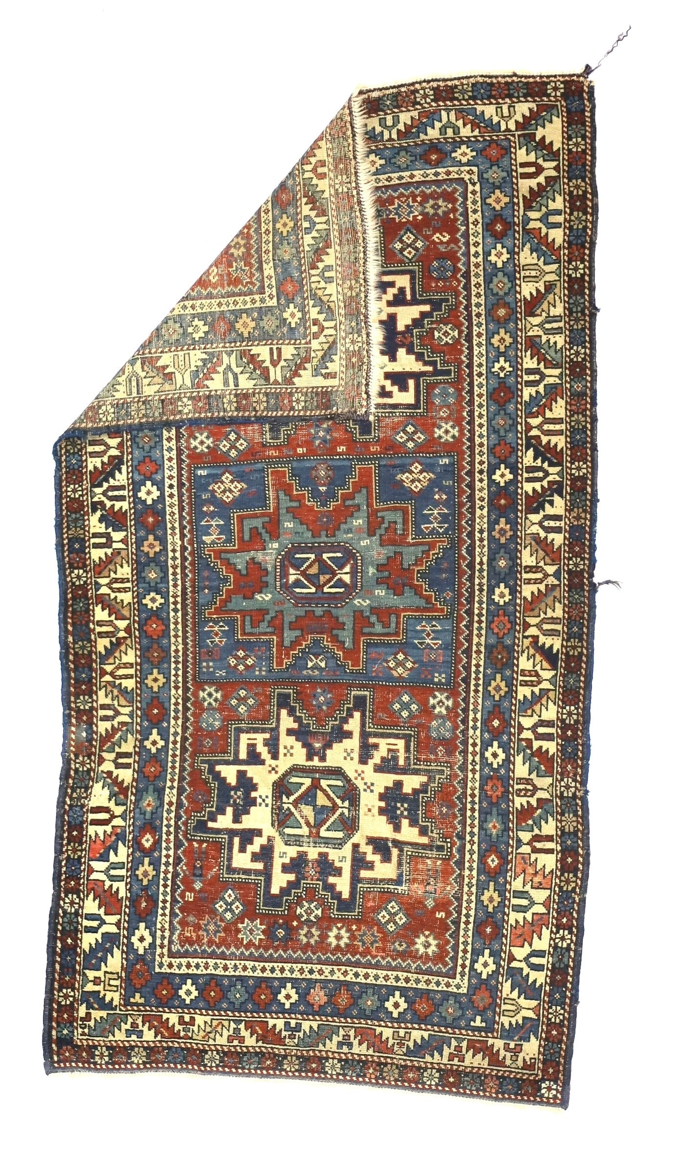 Antique Caucasian Lezgi Rug 3' 1" x 5' 7"