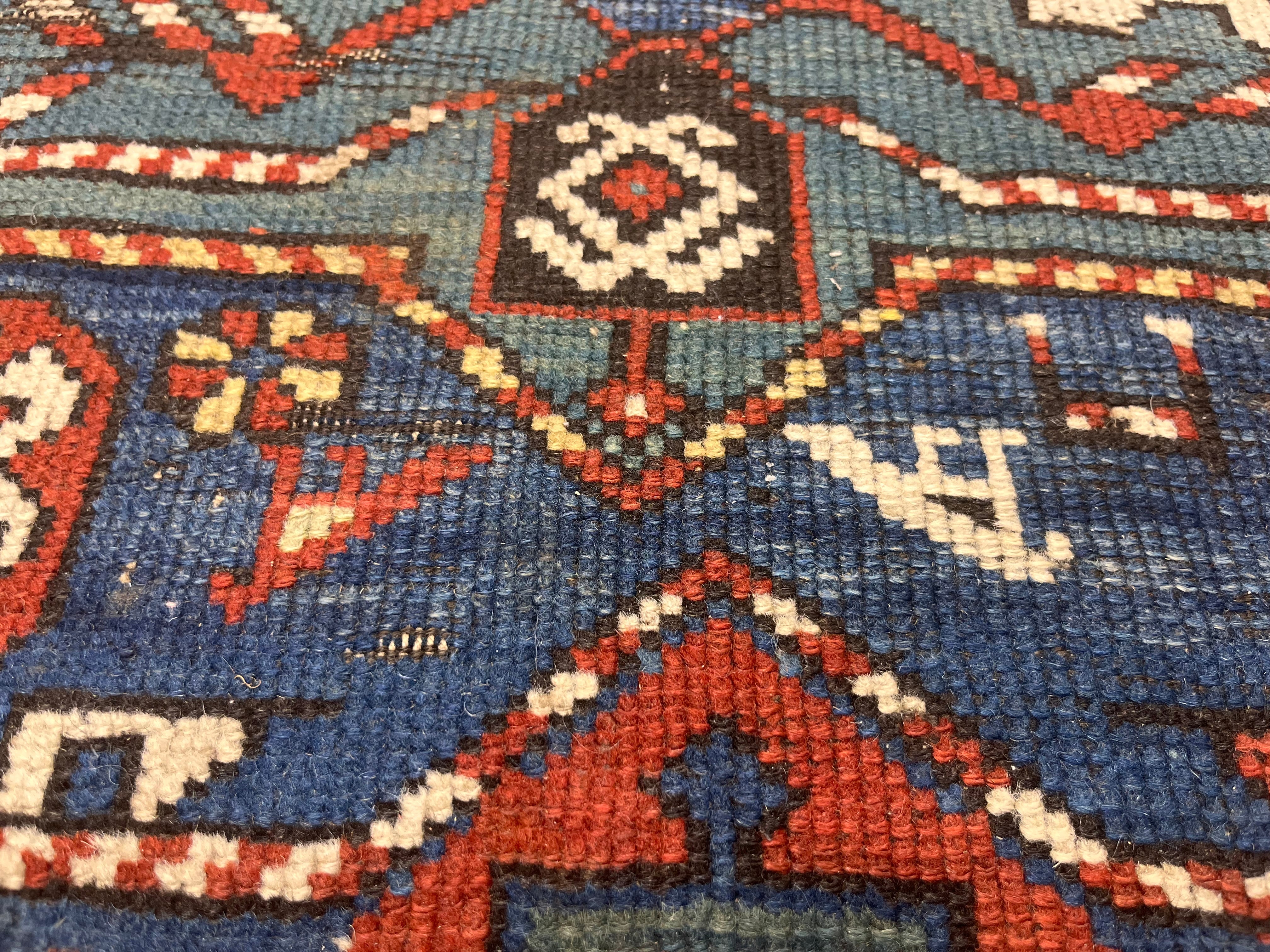 Antique Caucasian Kazak Rug 3'6" x 5' 8"