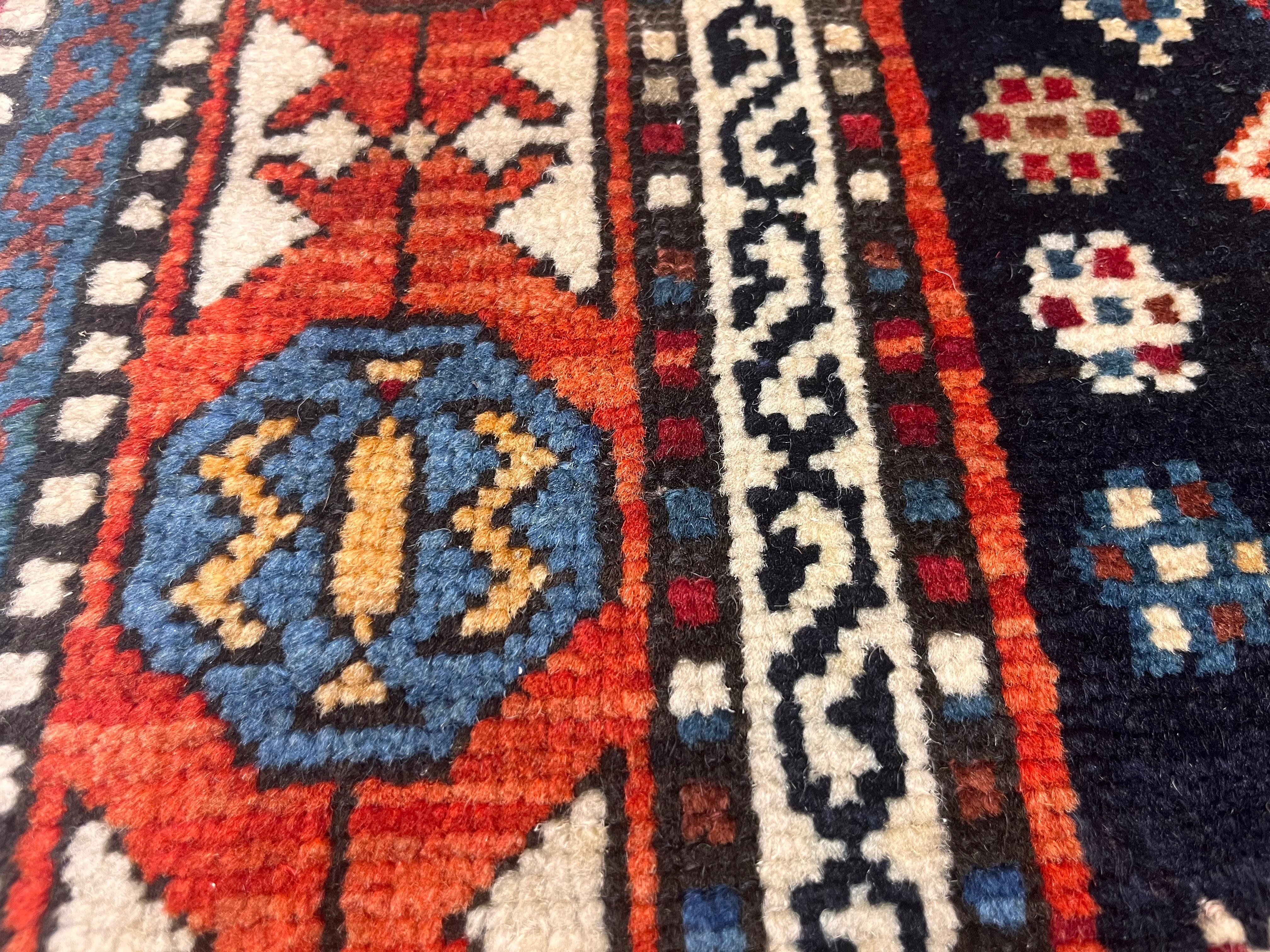 Antique Caucasian Akstafa Long Rug 4'2" x 9' 3''