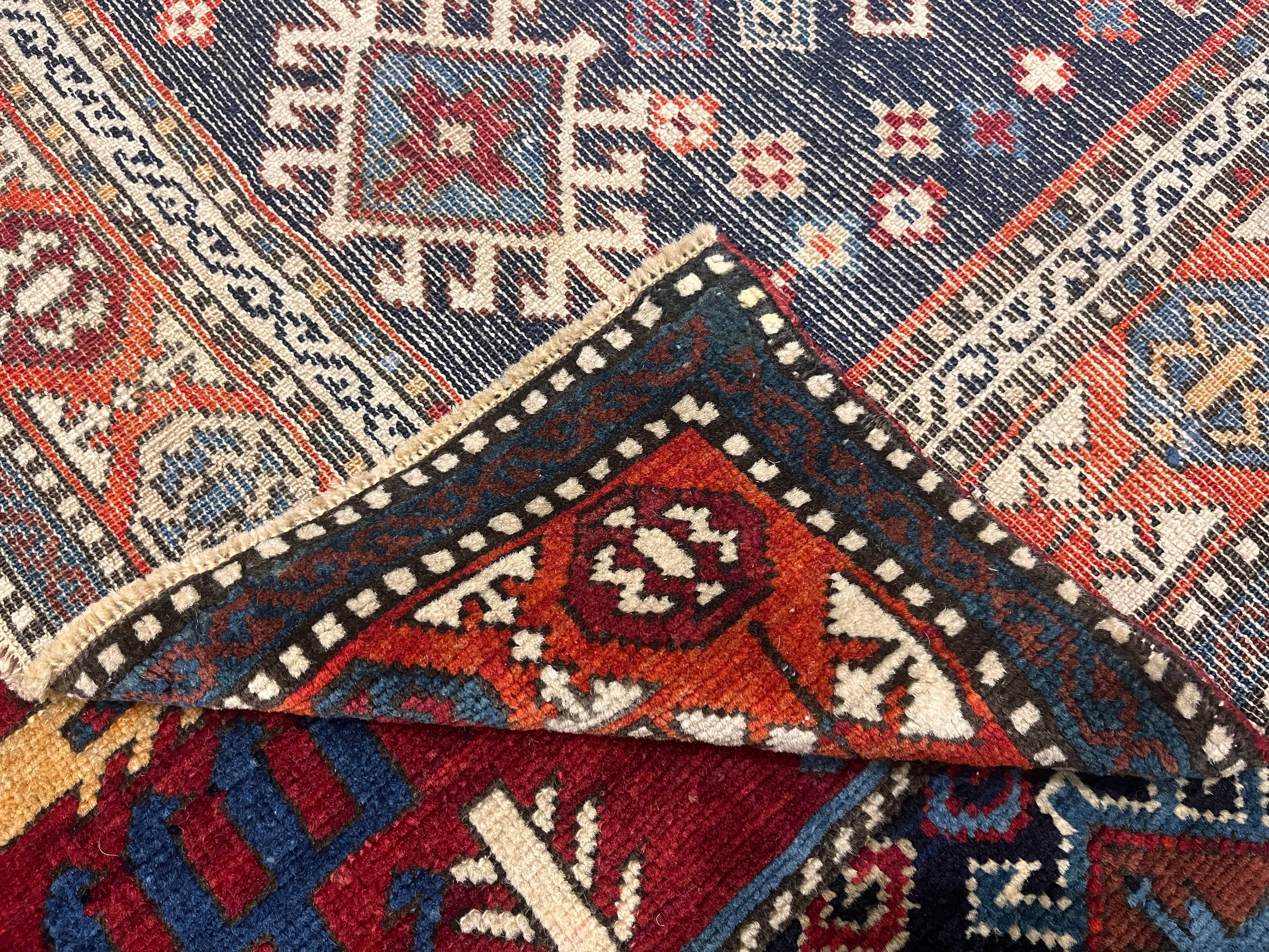 Antique Caucasian Akstafa Long Rug 4'2" x 9' 3''