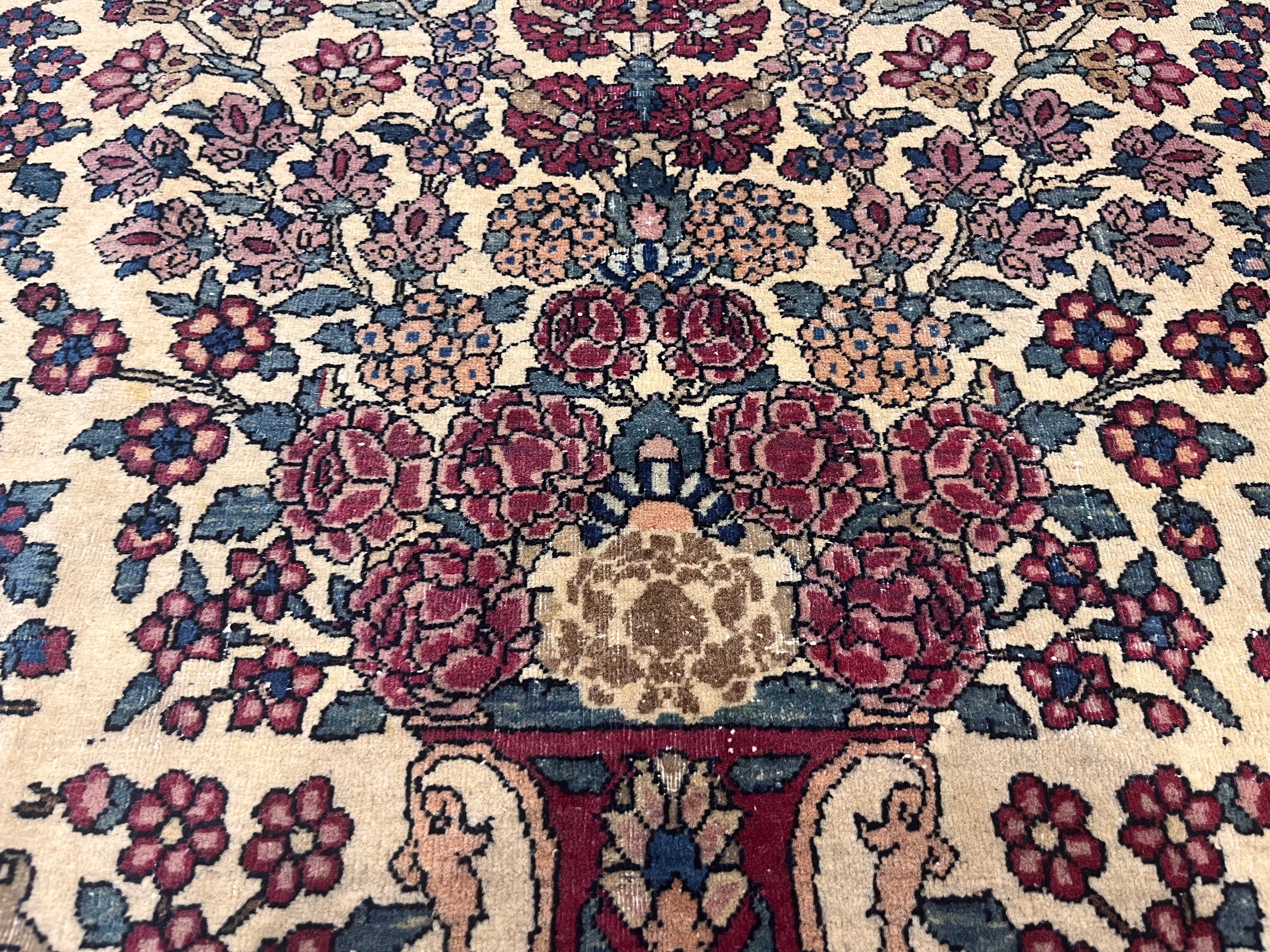Antique Persian Tehran Rug 4'7" x 6' 6"