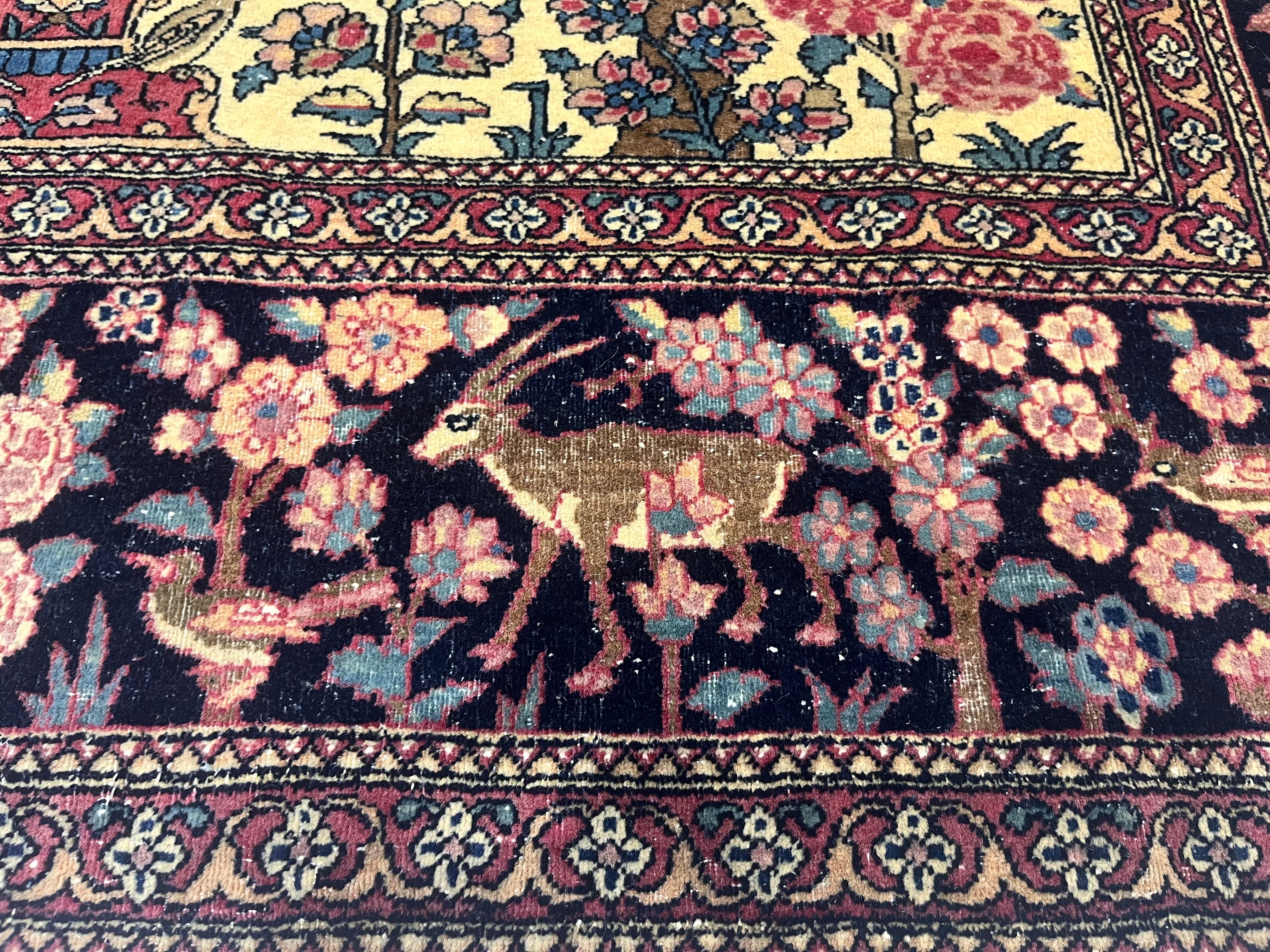 Antique Persian Tehran Rug 4'7" x 6' 6"