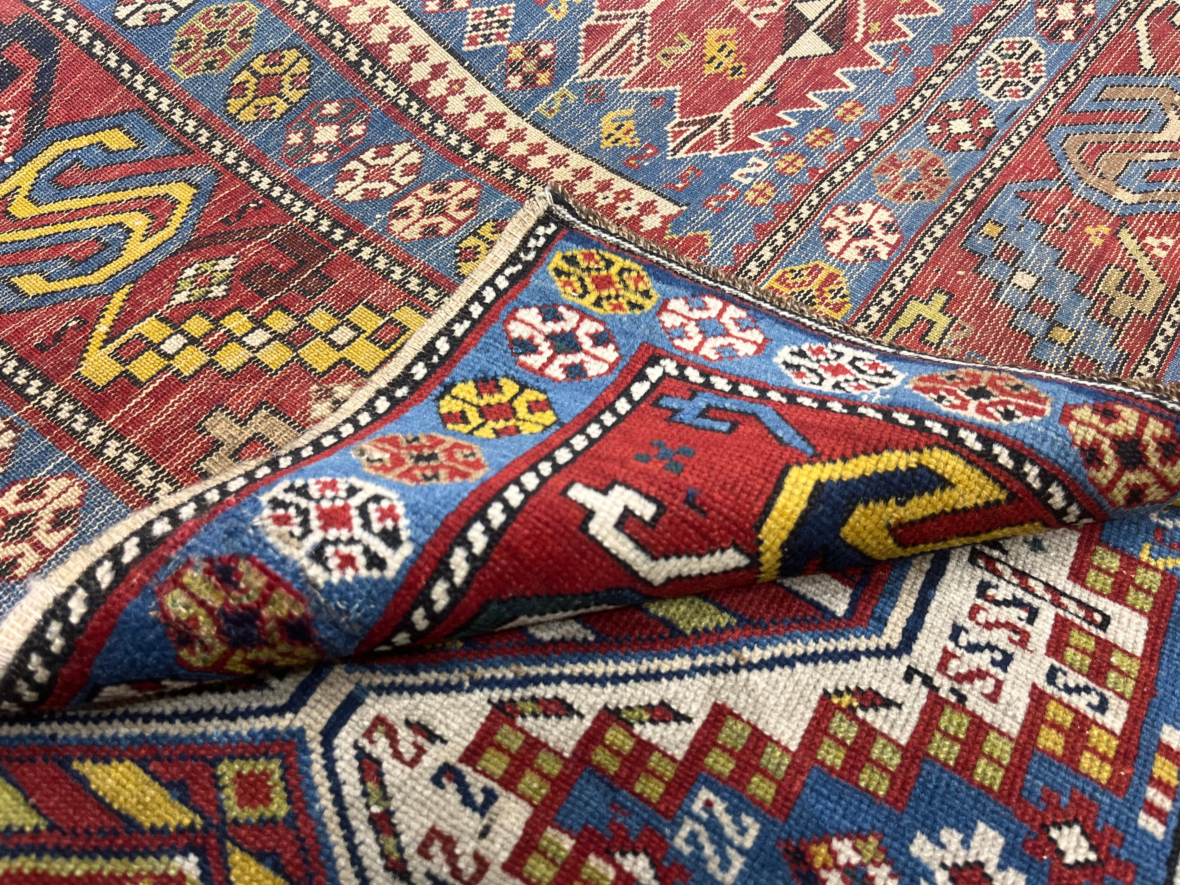 Antique Caucasian Shirvan Rug 3'9" x 8' 11''