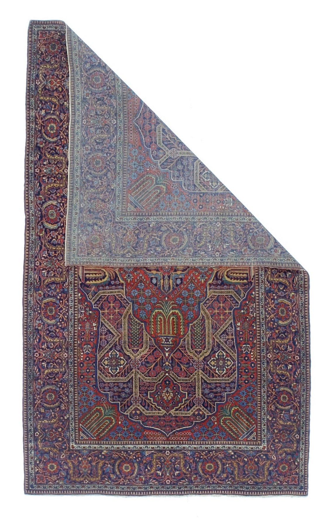 Antique Kashan Rug 4'4" x 7' 2''