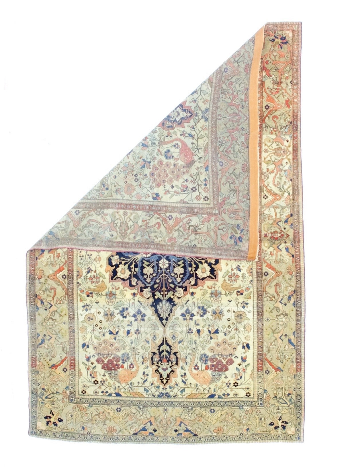Antique Mohtasham Kashan Rug 4' 4" x 6' 6"