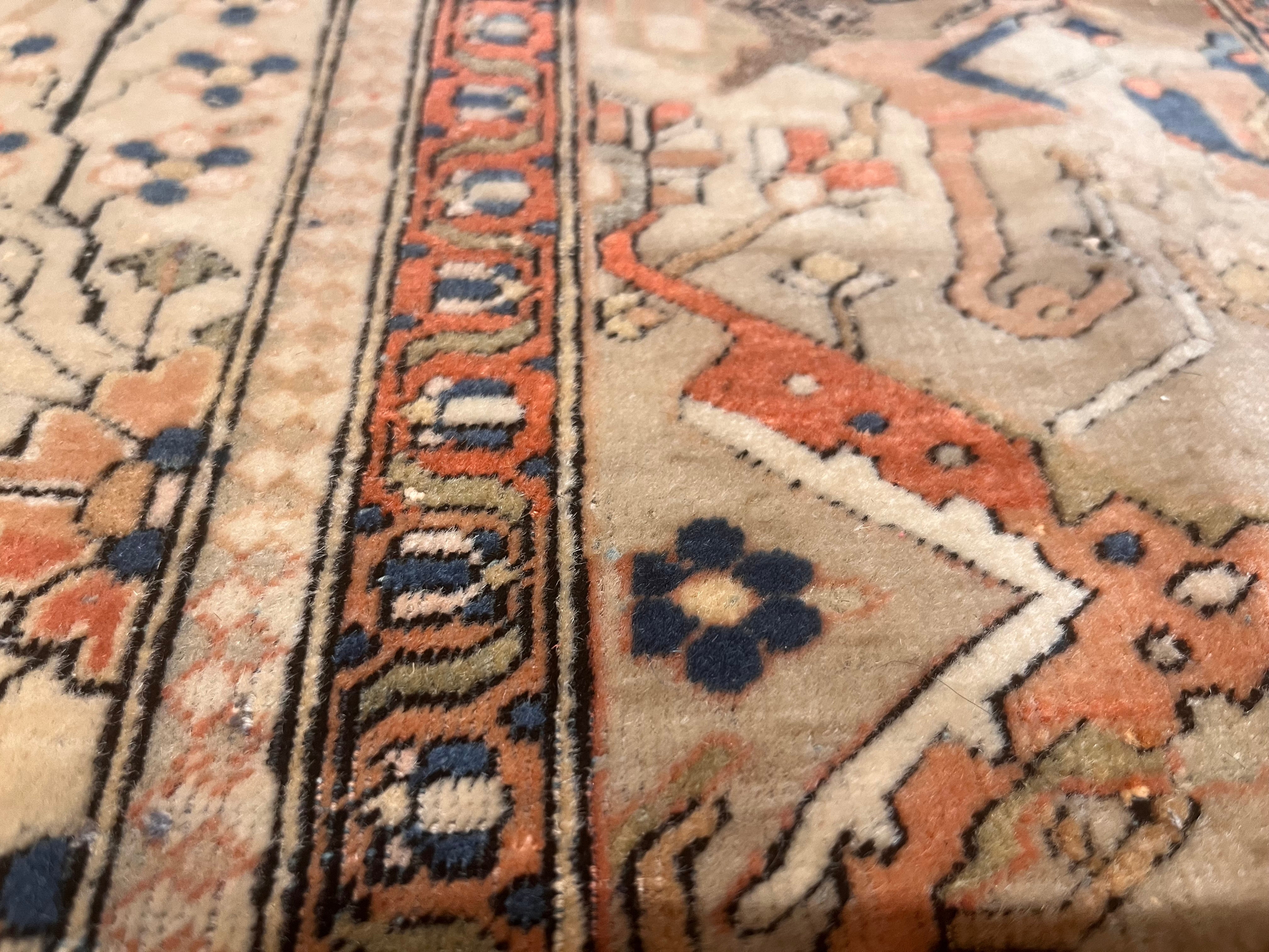 Antique Mohtasham Kashan Rug 4' 4" x 6' 6"