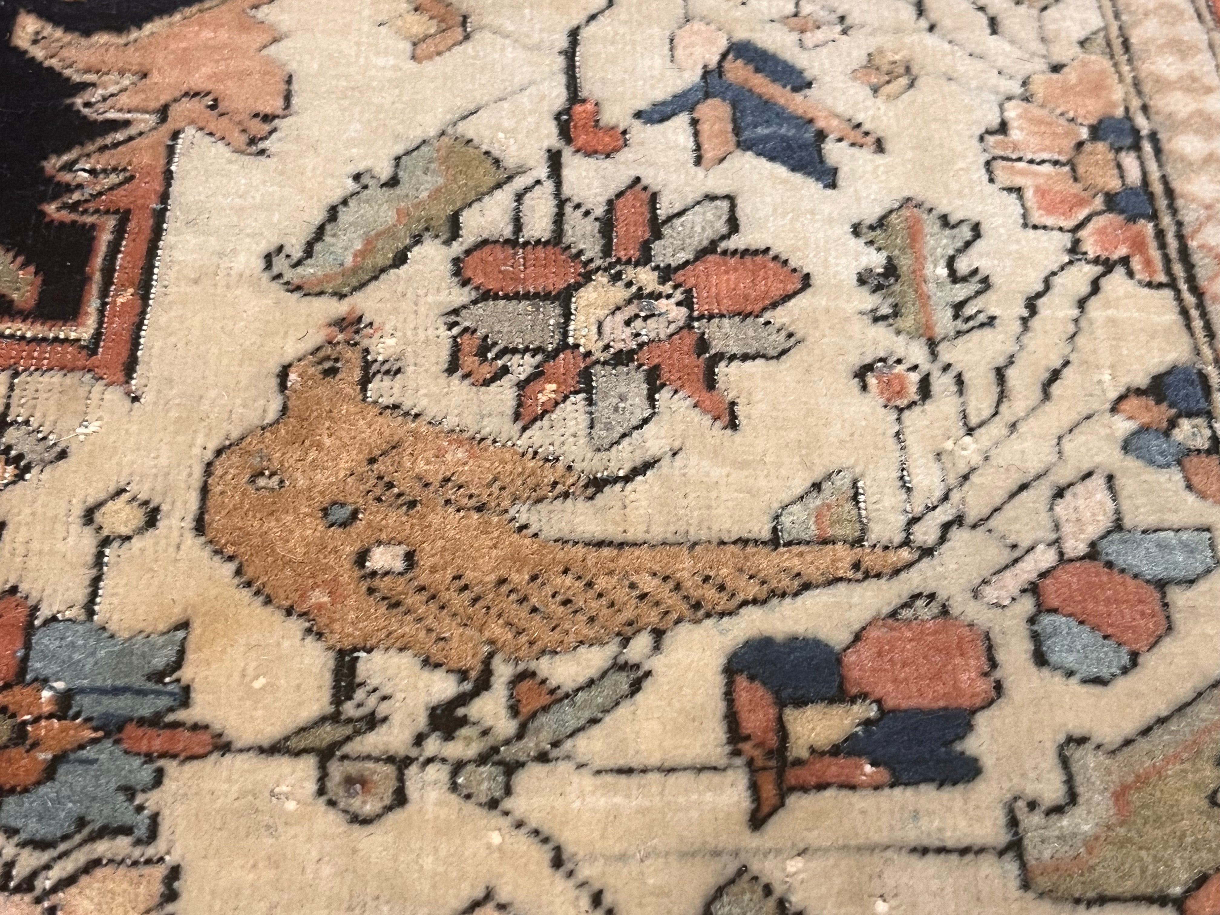 Antique Mohtasham Kashan Rug 4' 4" x 6' 6"