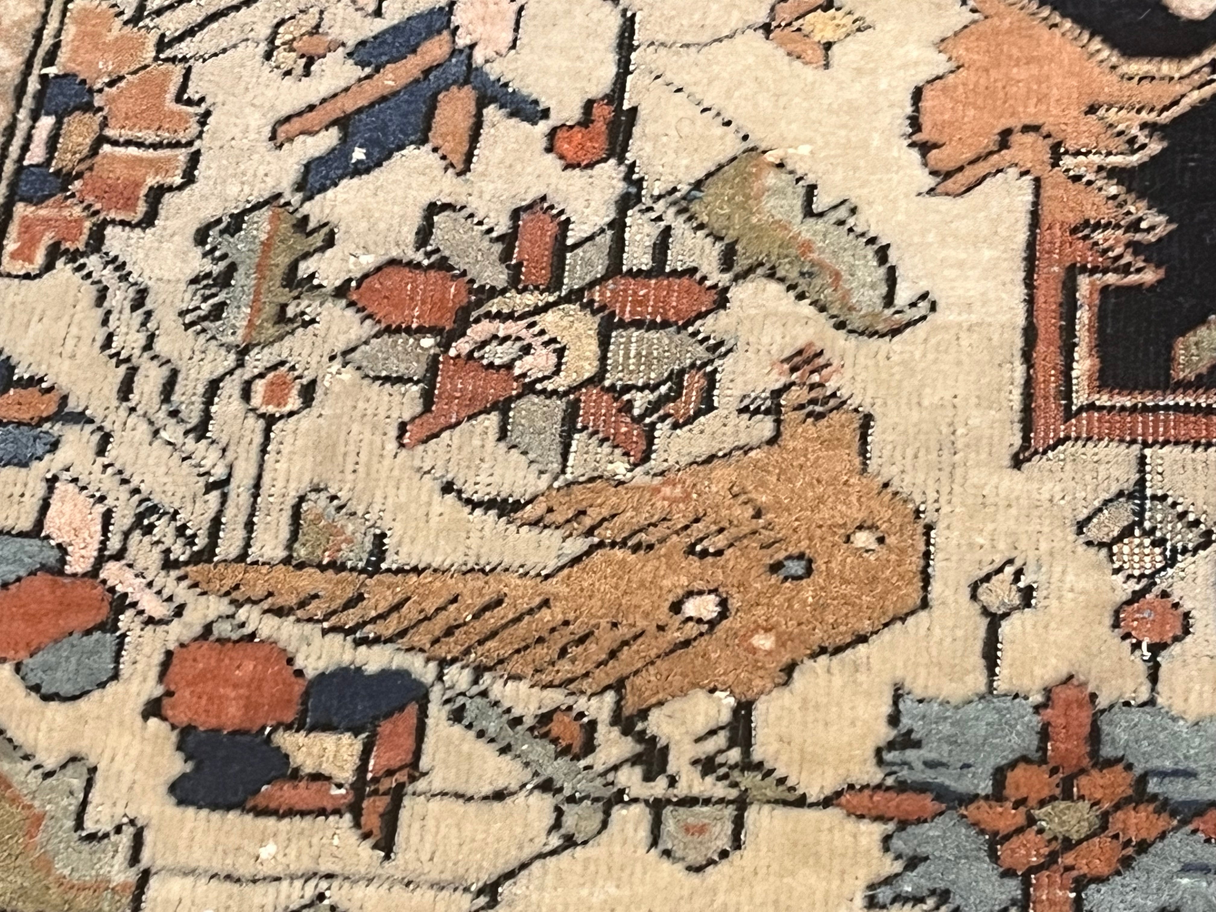 Antique Mohtasham Kashan Rug 4' 4" x 6' 6"