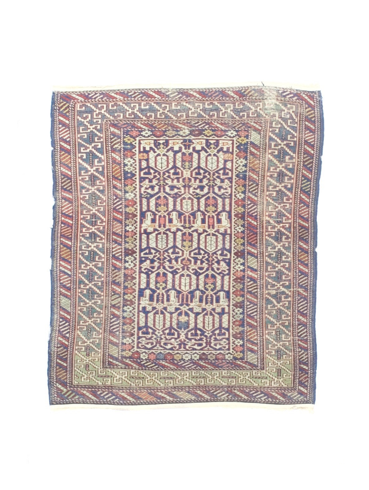 Fine Antique Caucasian Shirvan Konagand Rug 3'9" x 4' 7"