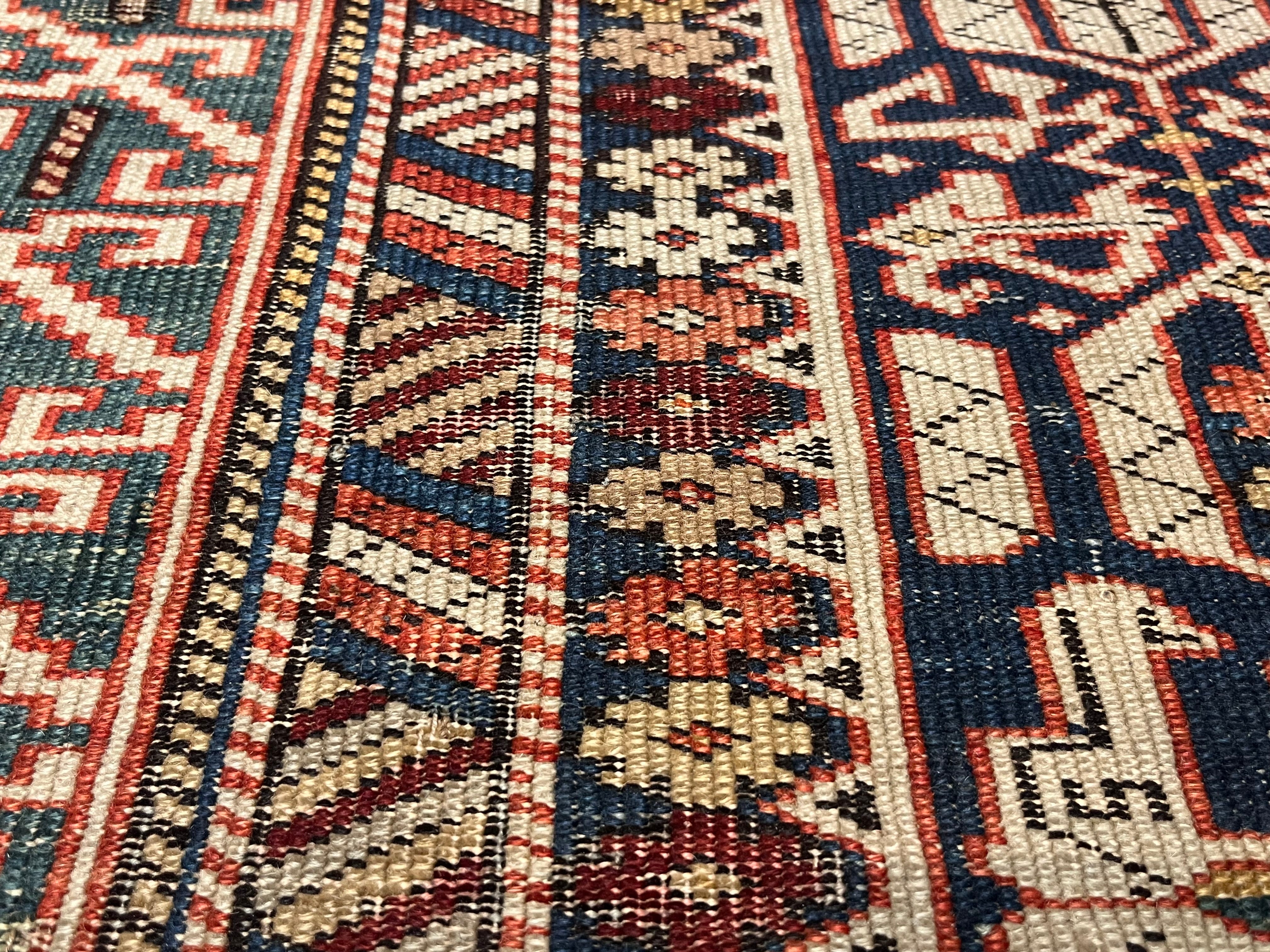 Fine Antique Caucasian Shirvan Konagand Rug 3'9" x 4' 7"