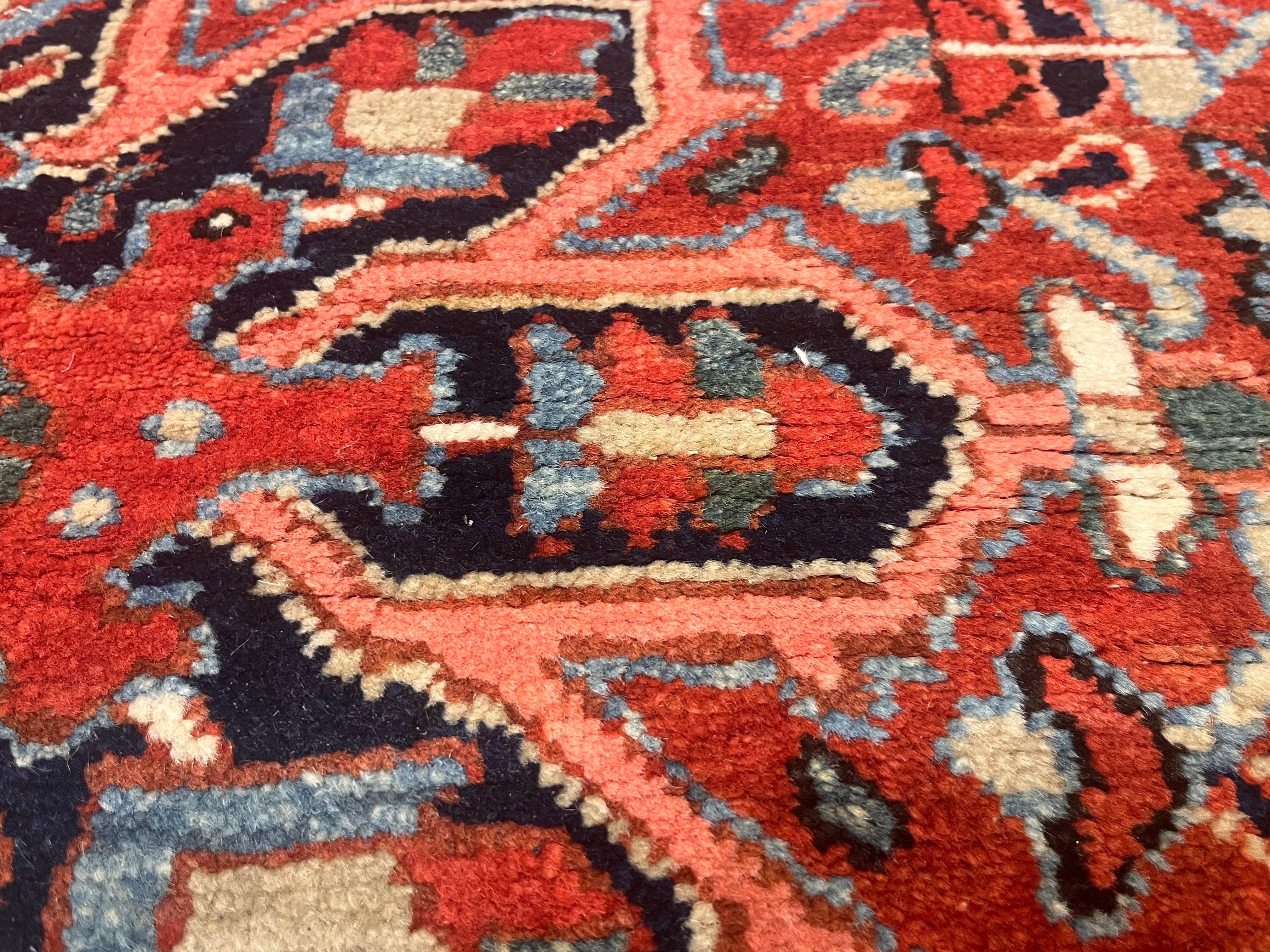 Antique Heriz Wool Rug 3'11" x 4' 4''