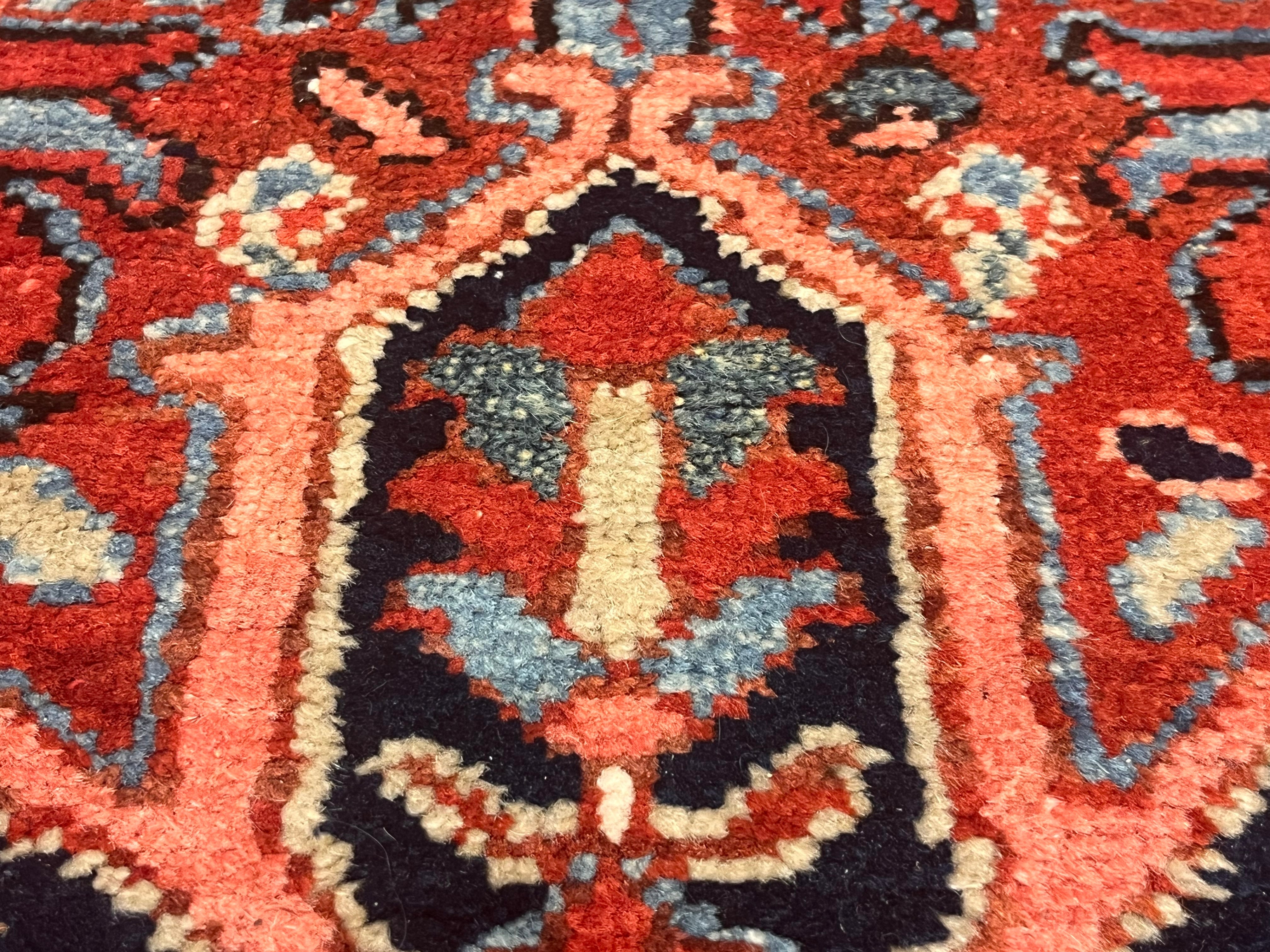 Antique Heriz Wool Rug 3'11" x 4' 4''