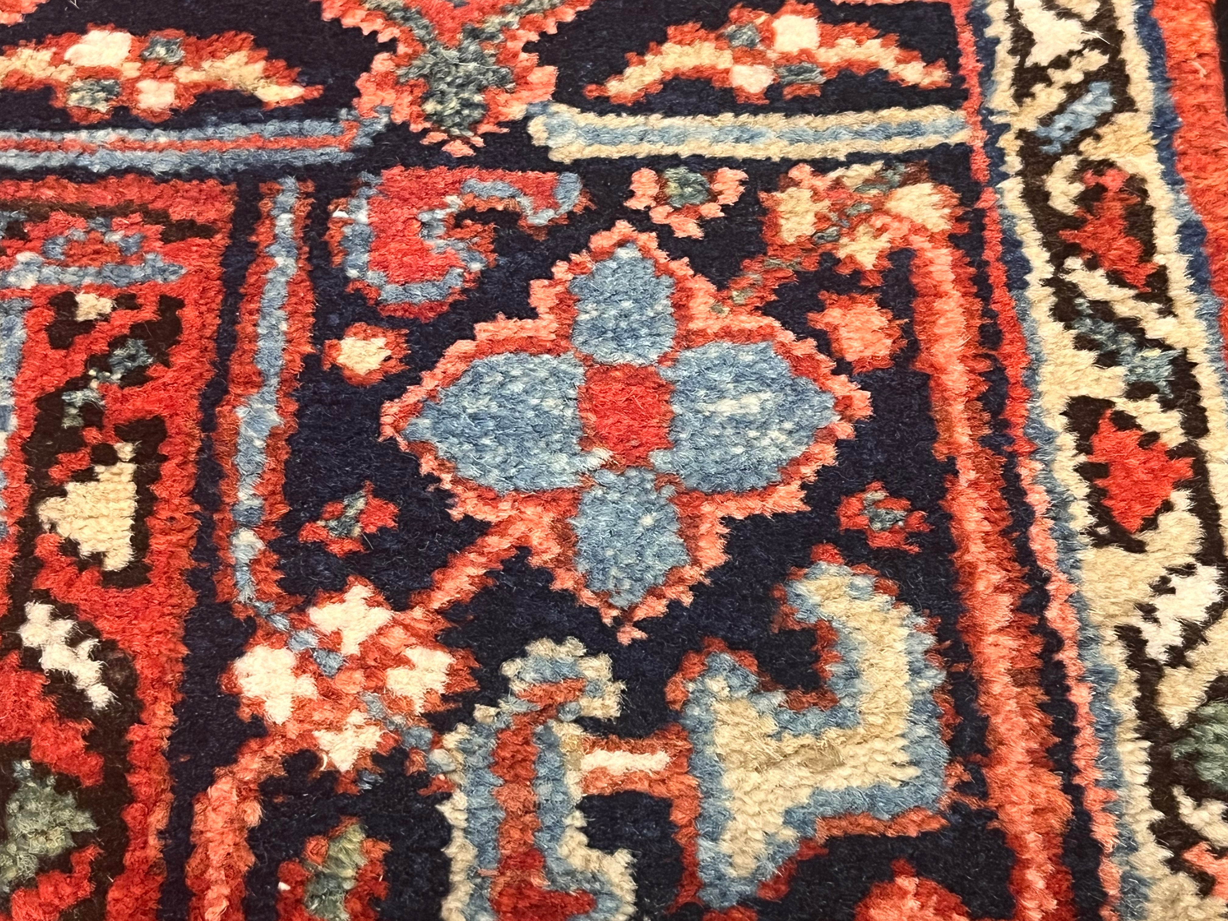 Antique Heriz Wool Rug 3'11" x 4' 4''