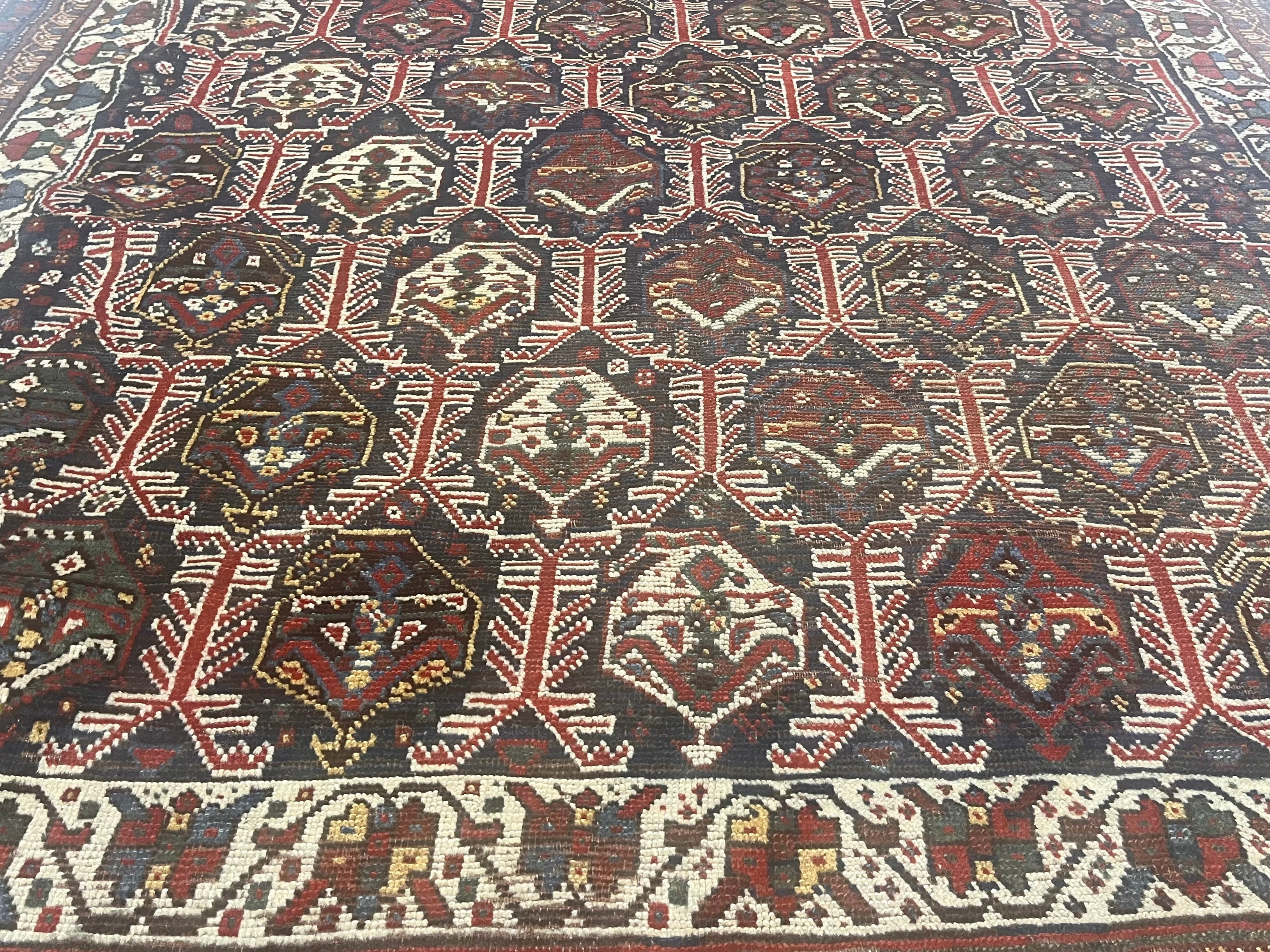 Antique Tribal Khamseh Rug 5'2" x 8' 2''