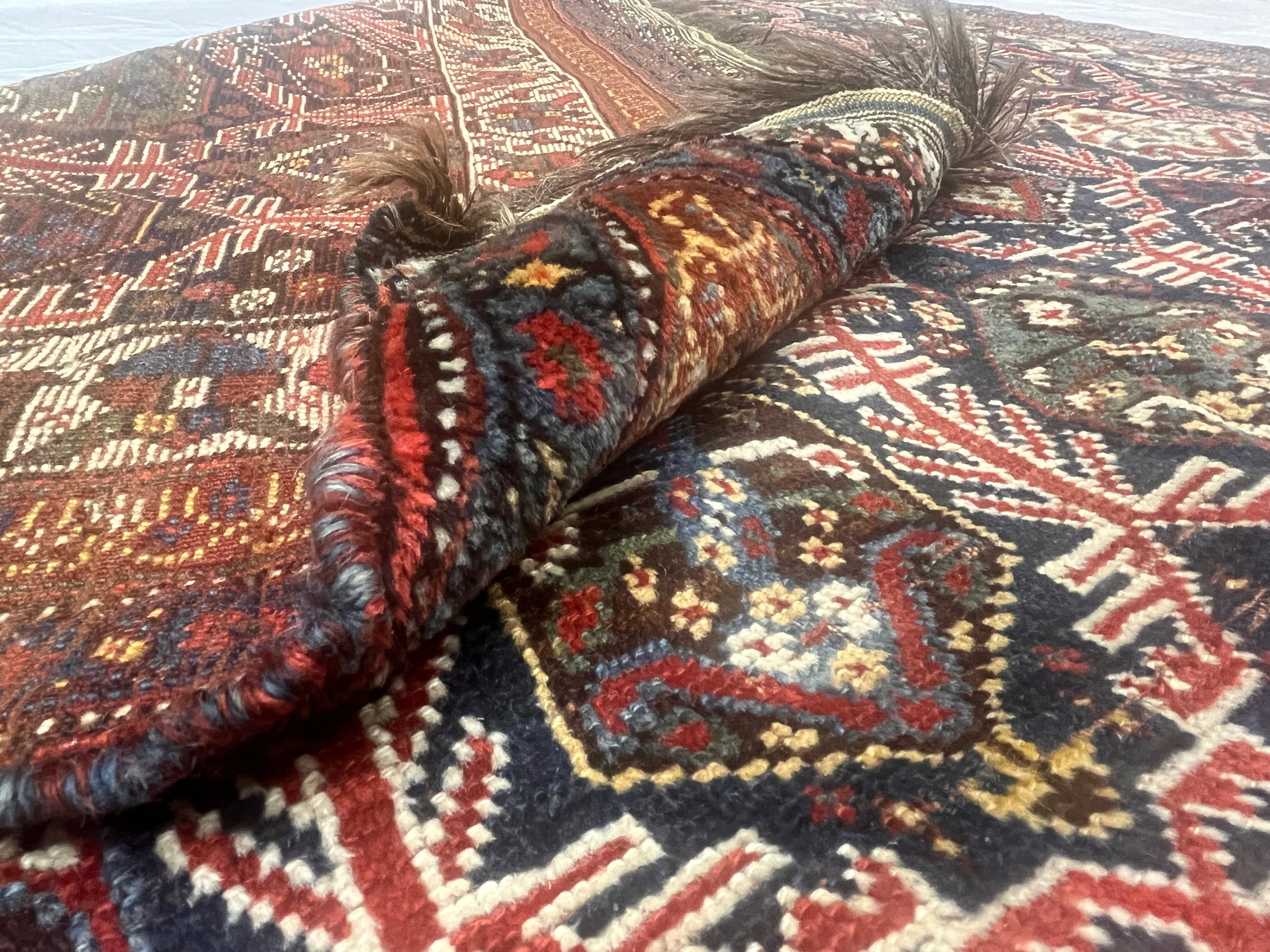 Antique Tribal Khamseh Rug 5'2" x 8' 2''