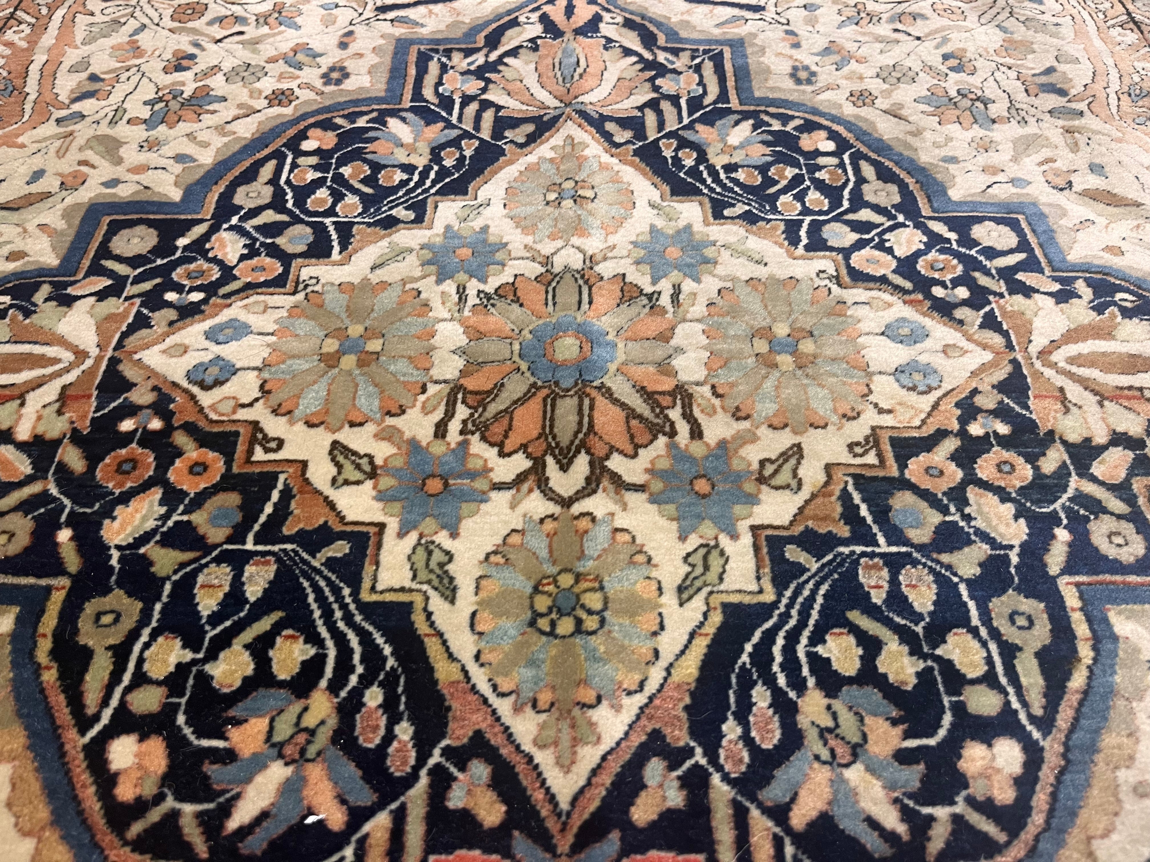 Antique Persian Mohtasham Kashan Rug 4'2" x 6' 5"