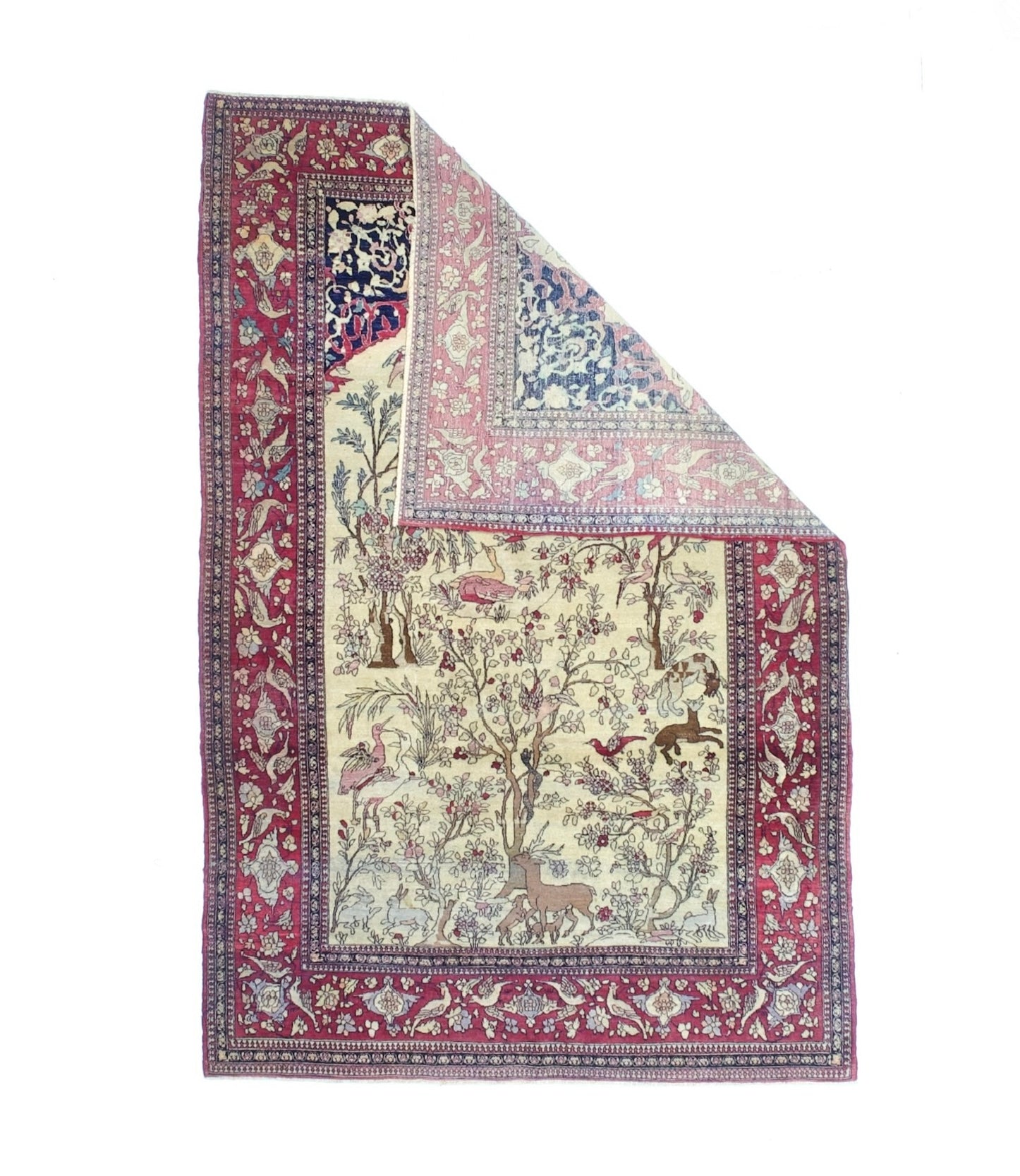 Fine Antique Tehran Rug 4' 8" x 7' 1"