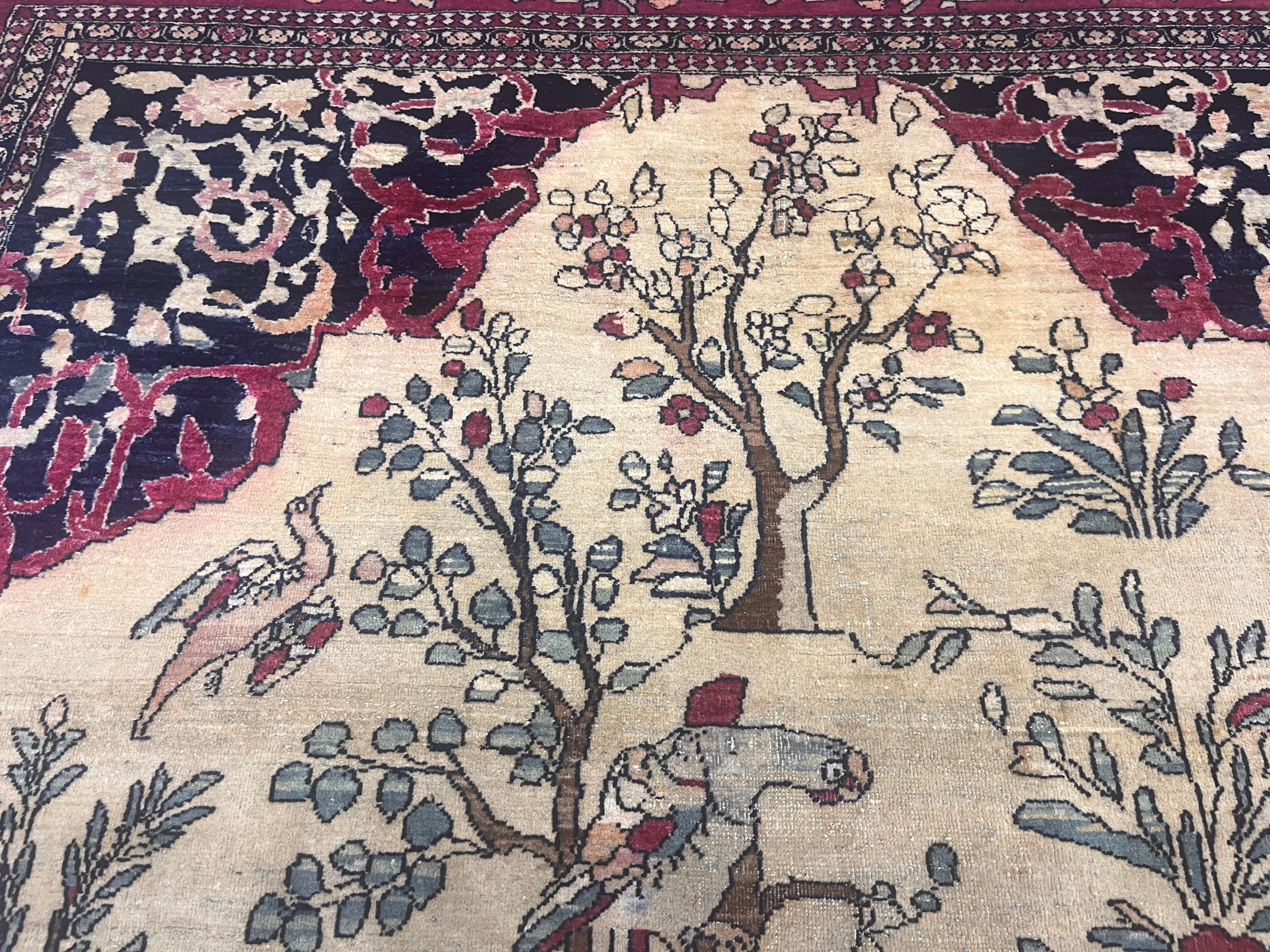 Fine Antique Tehran Rug 4' 8" x 7' 1"