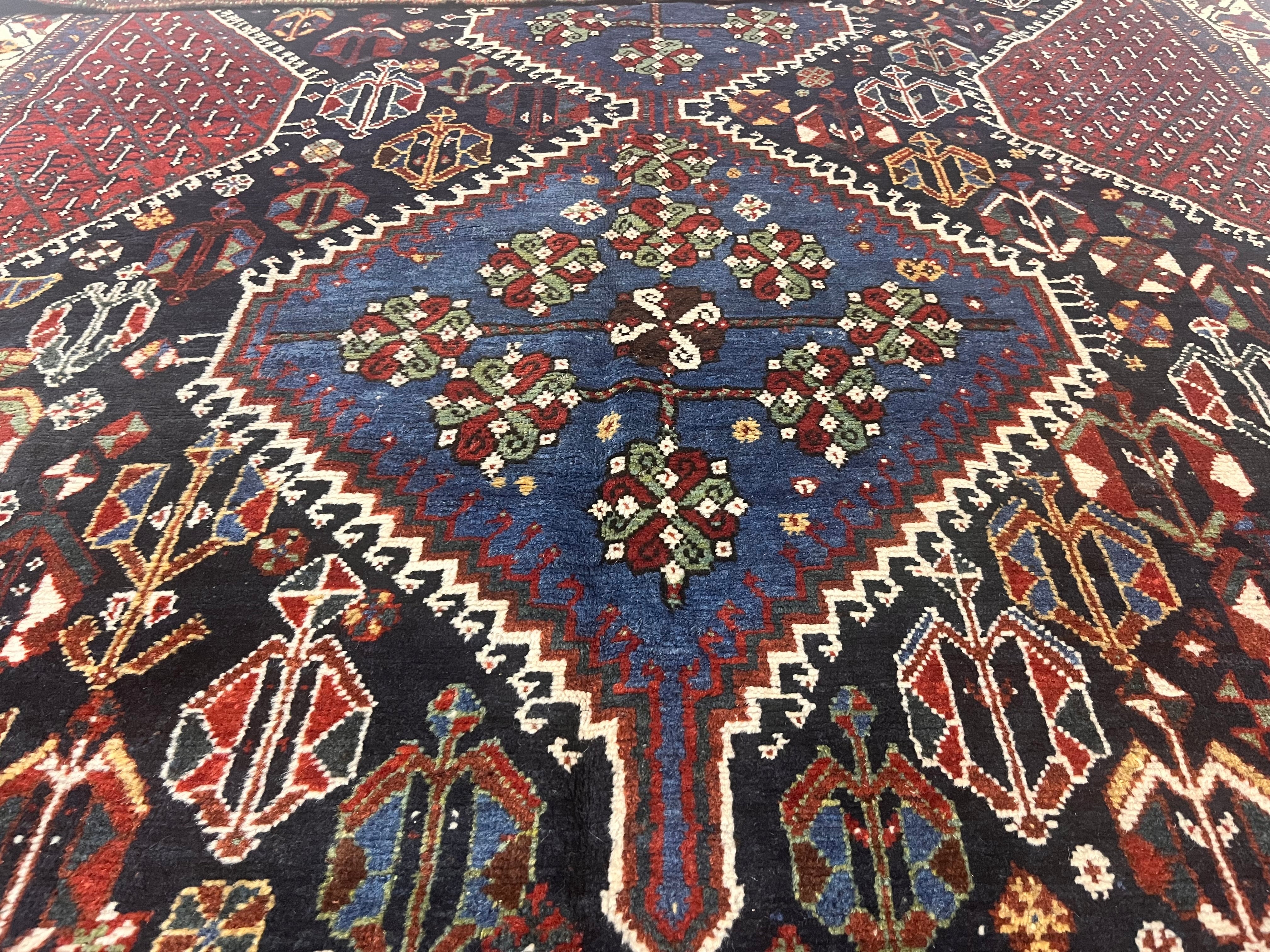Fine Antique West Tribal Khamseh Rug 6'1" x 8' 8''