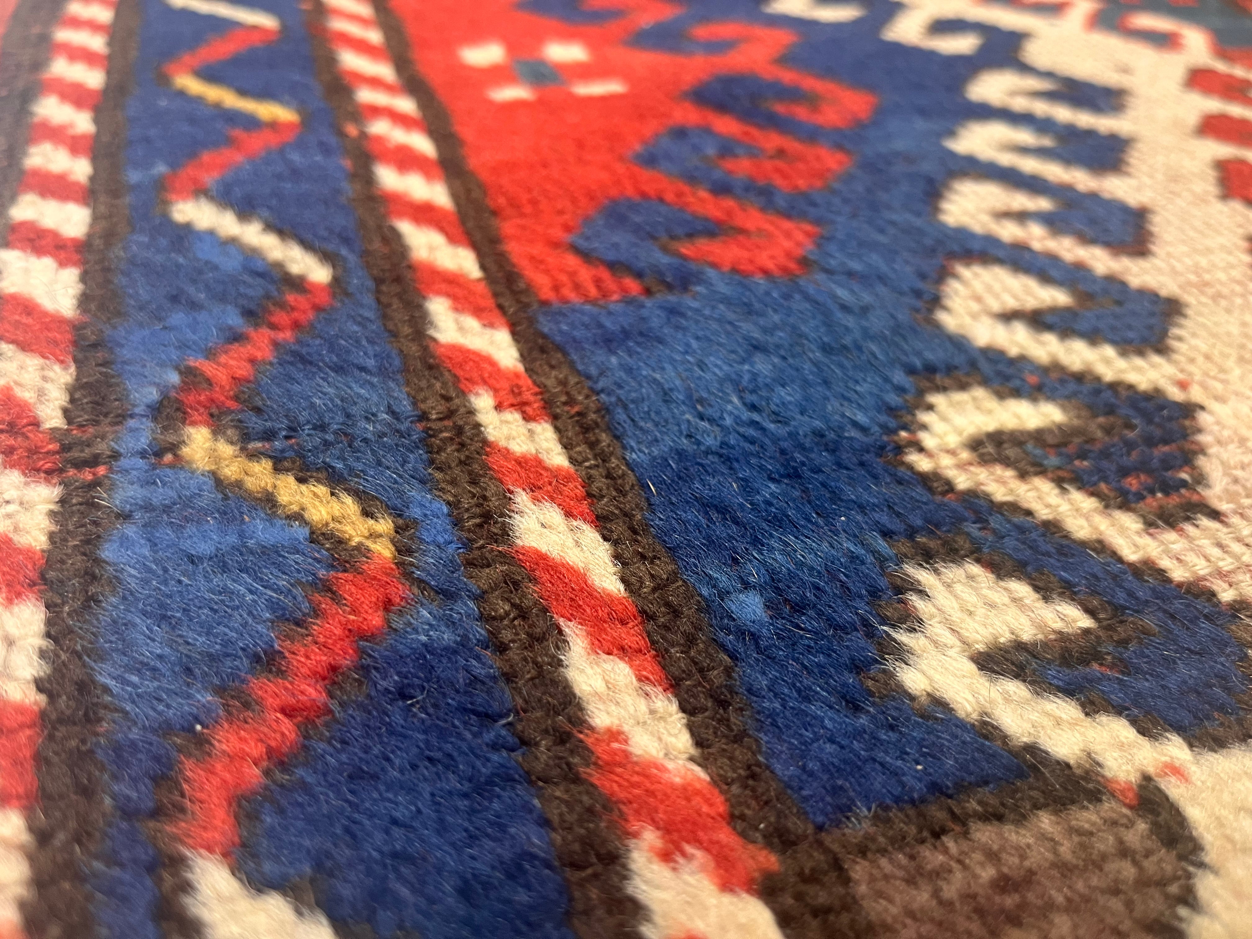 Fine Antique Caucasian Borchelou Kazak Rug 5'6" x 7' 3''