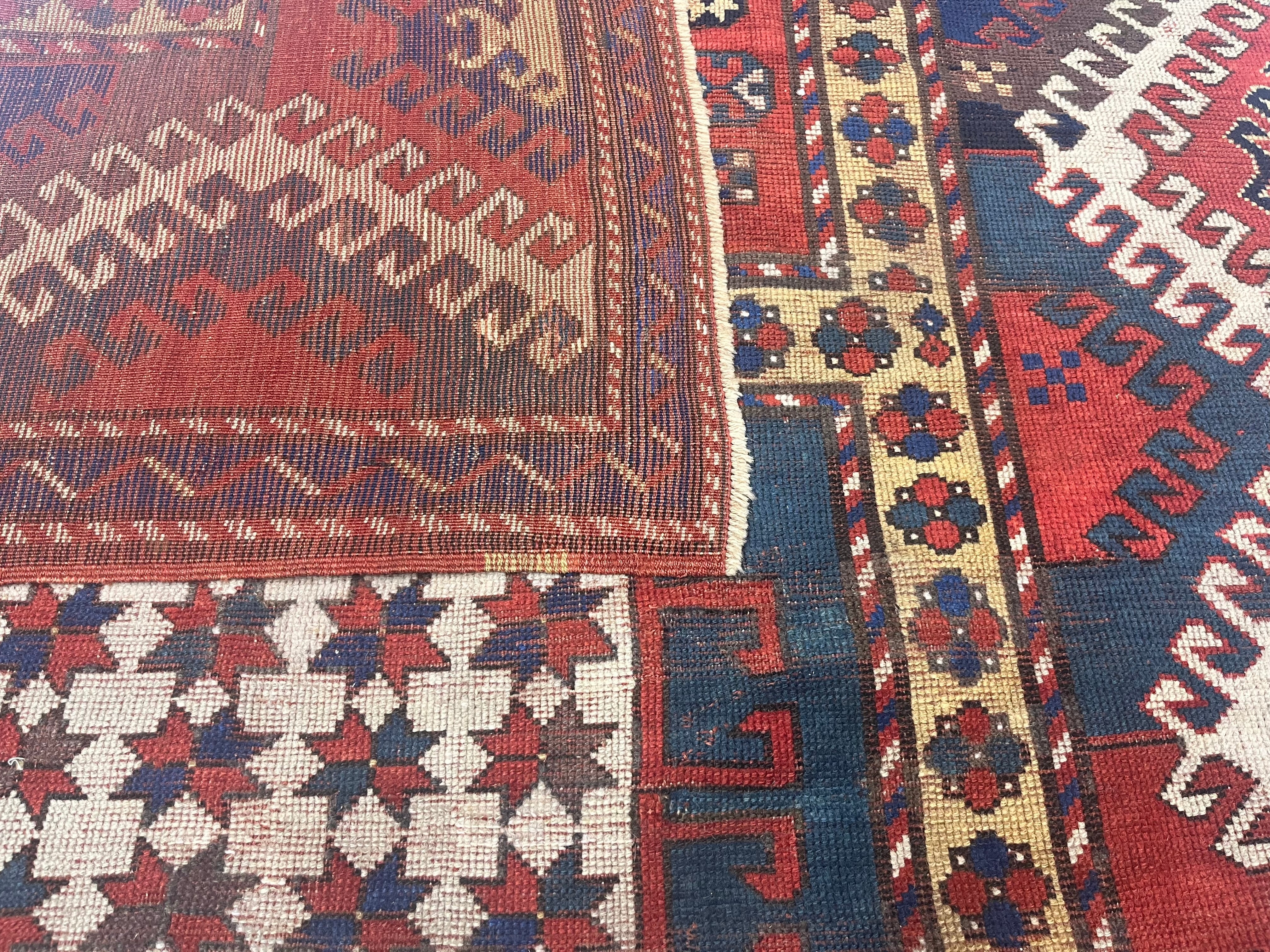 Fine Antique Caucasian Borchelou Kazak Rug 5'6" x 7' 3''