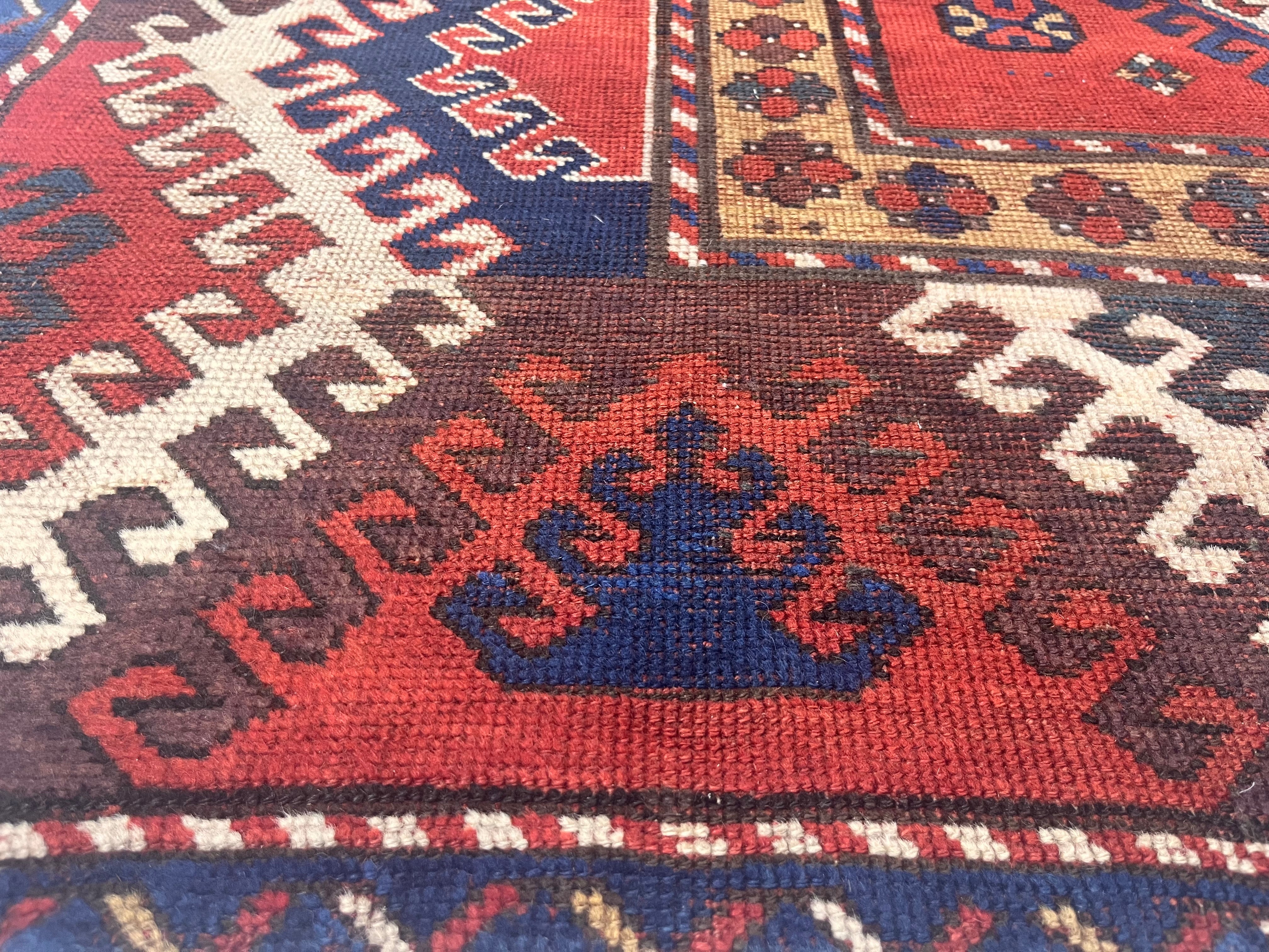 Fine Antique Caucasian Borchelou Kazak Rug 5'6" x 7' 3''