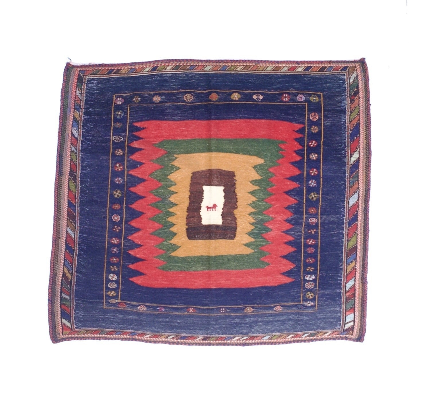 Antique Tribal Kilim Rug 4'5" x 4' 11''