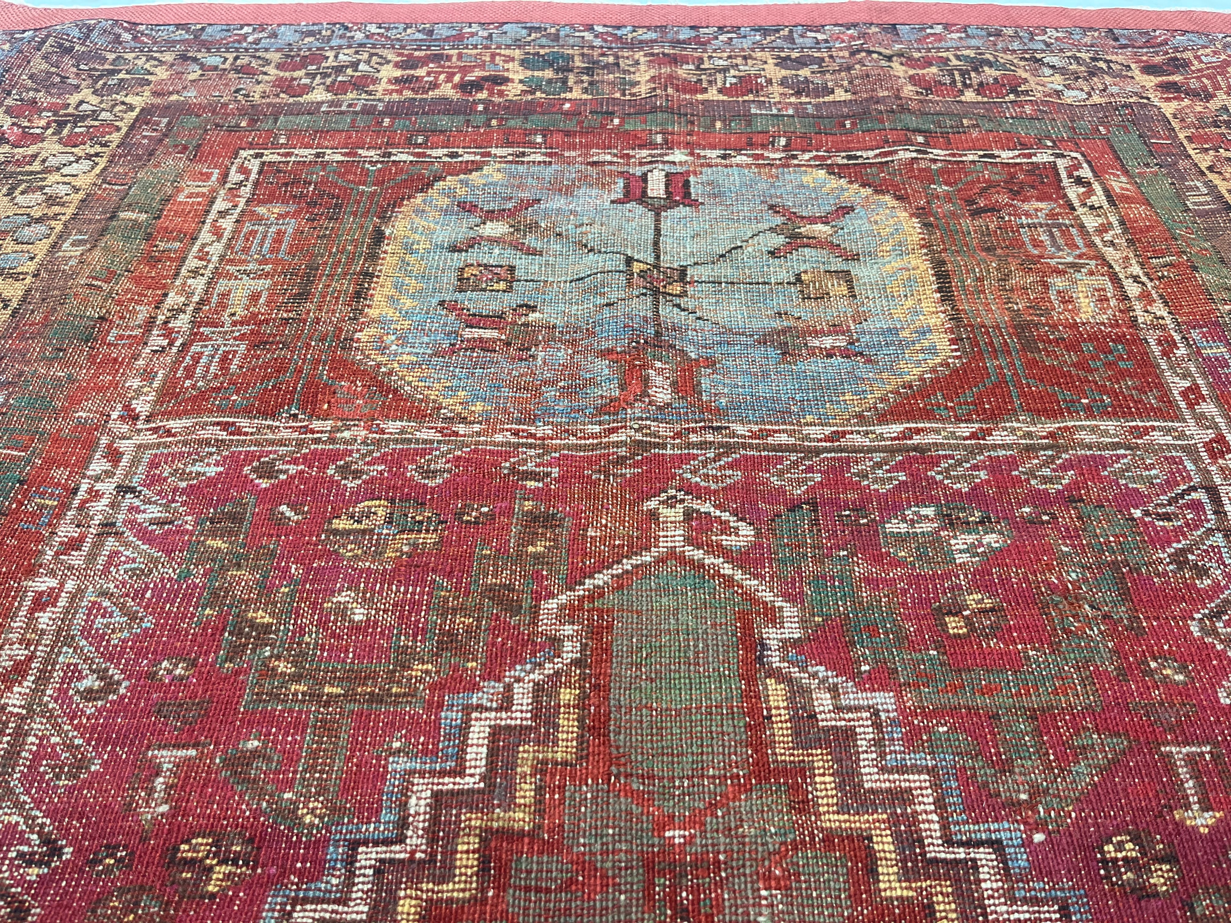 Antique Turkish Anatolian Rug 3'9" x 5' 2"