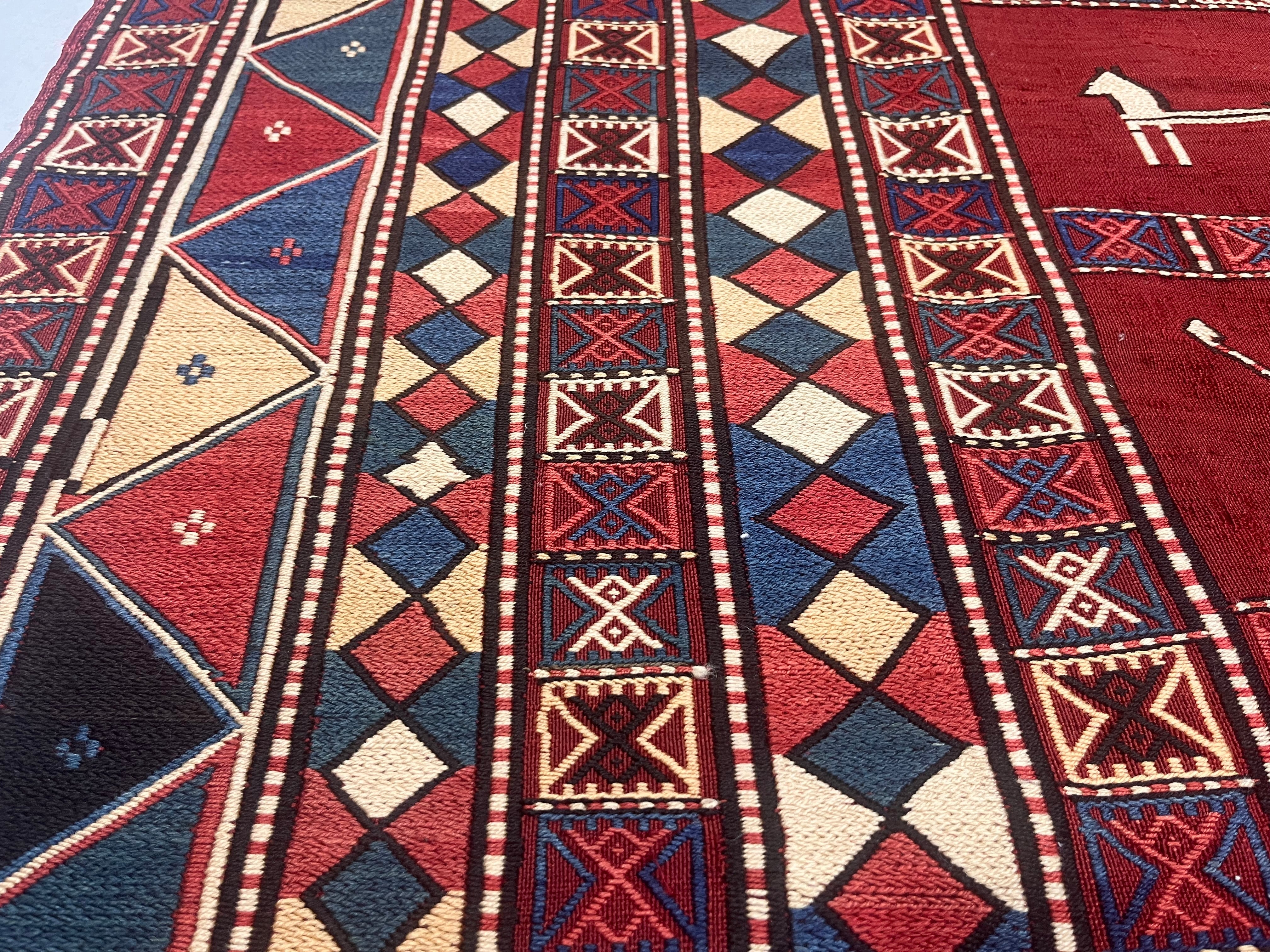 Antique Caucasian Verneh Kilim Rug 5'7" x 7' 0"