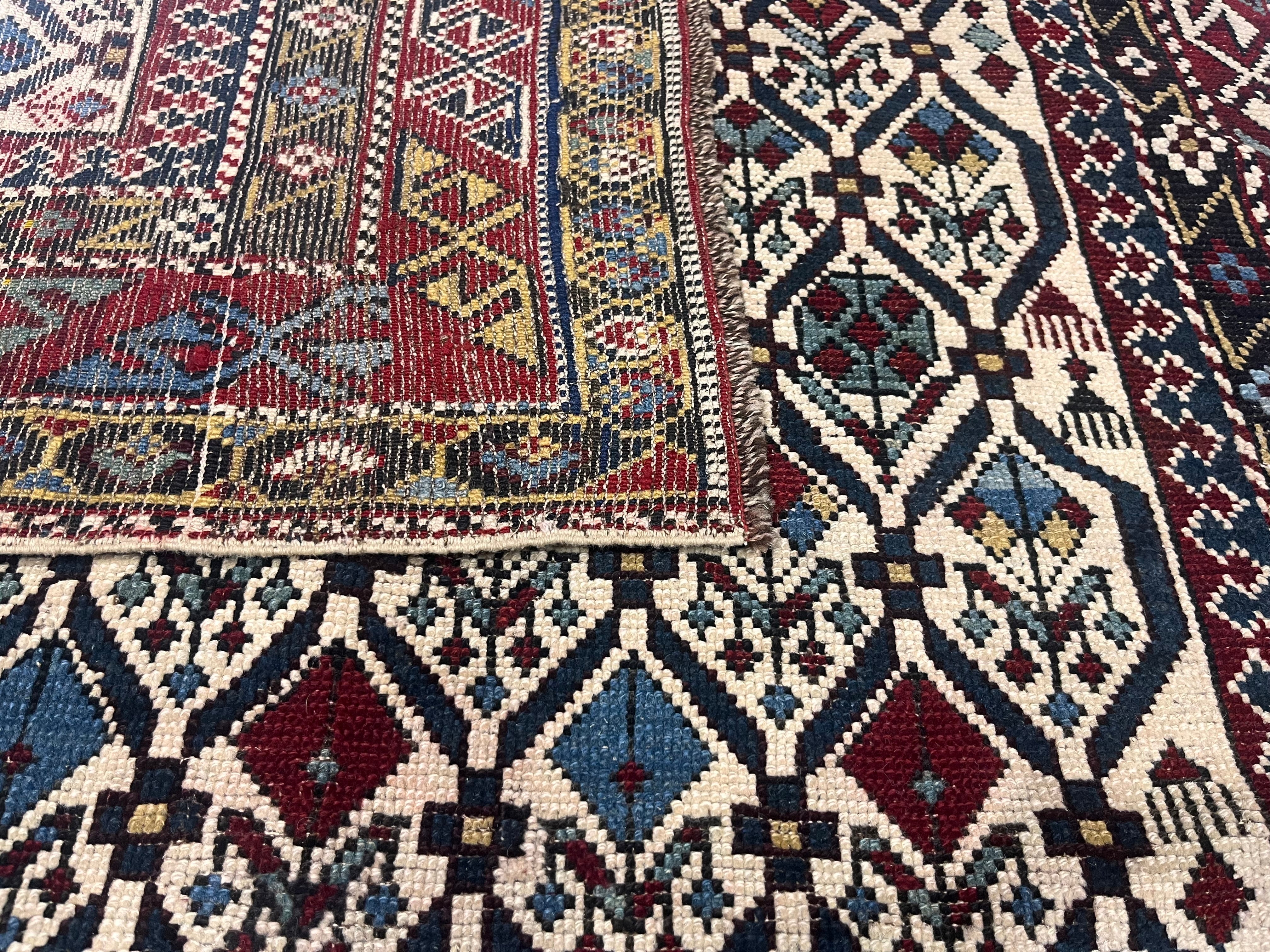 Antique Caucasian Shirvan Rug 3' 9" x 5' 2"