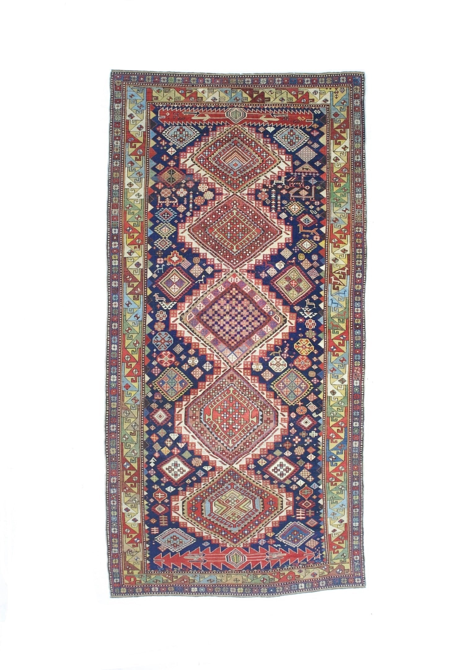 Antique Caucasian Karakashli Rug 4'3" x 8' 8''