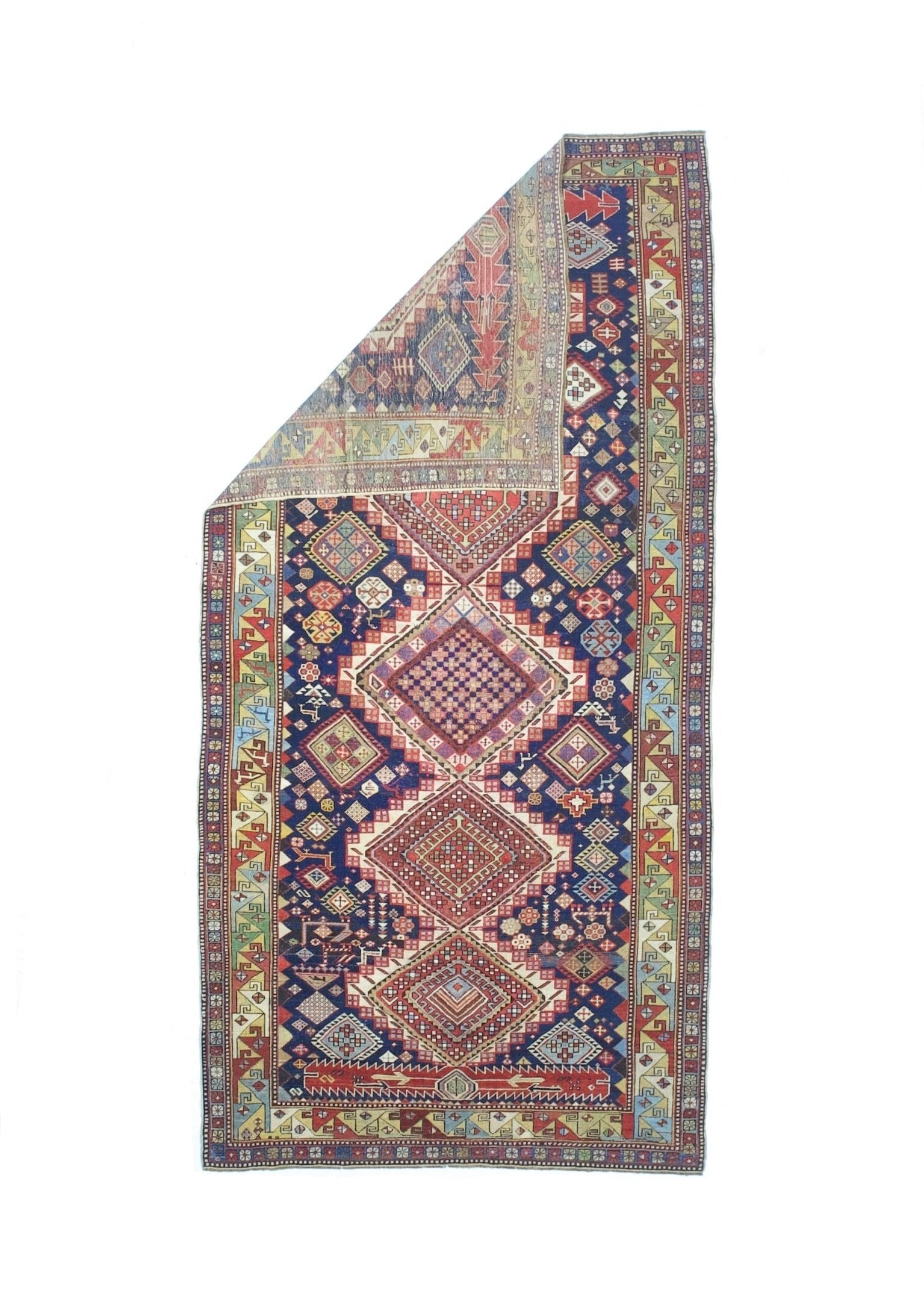 Antique Caucasian Karakashli Rug 4'3" x 8' 8''