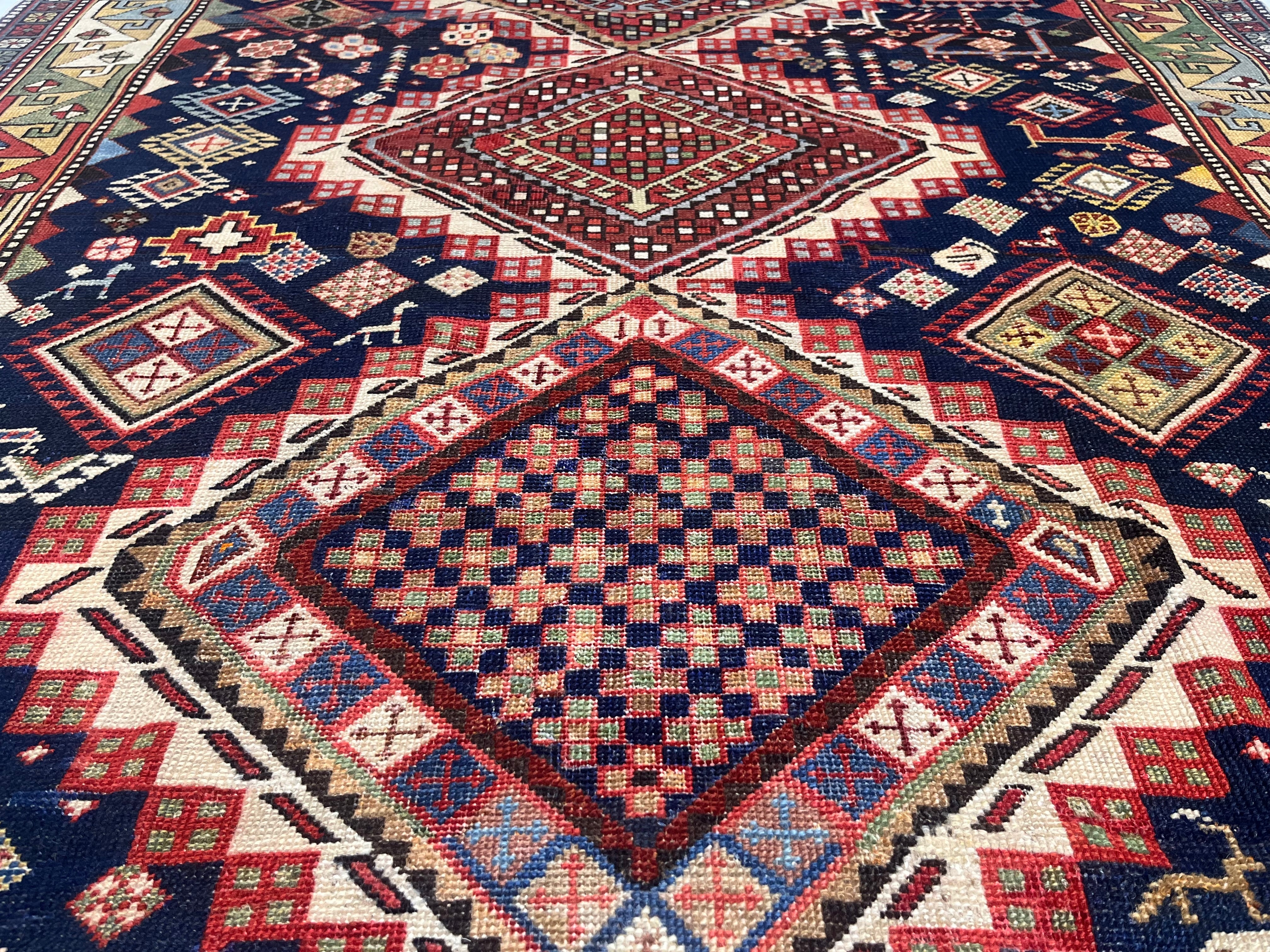 Antique Caucasian Karakashli Rug 4'3" x 8' 8''