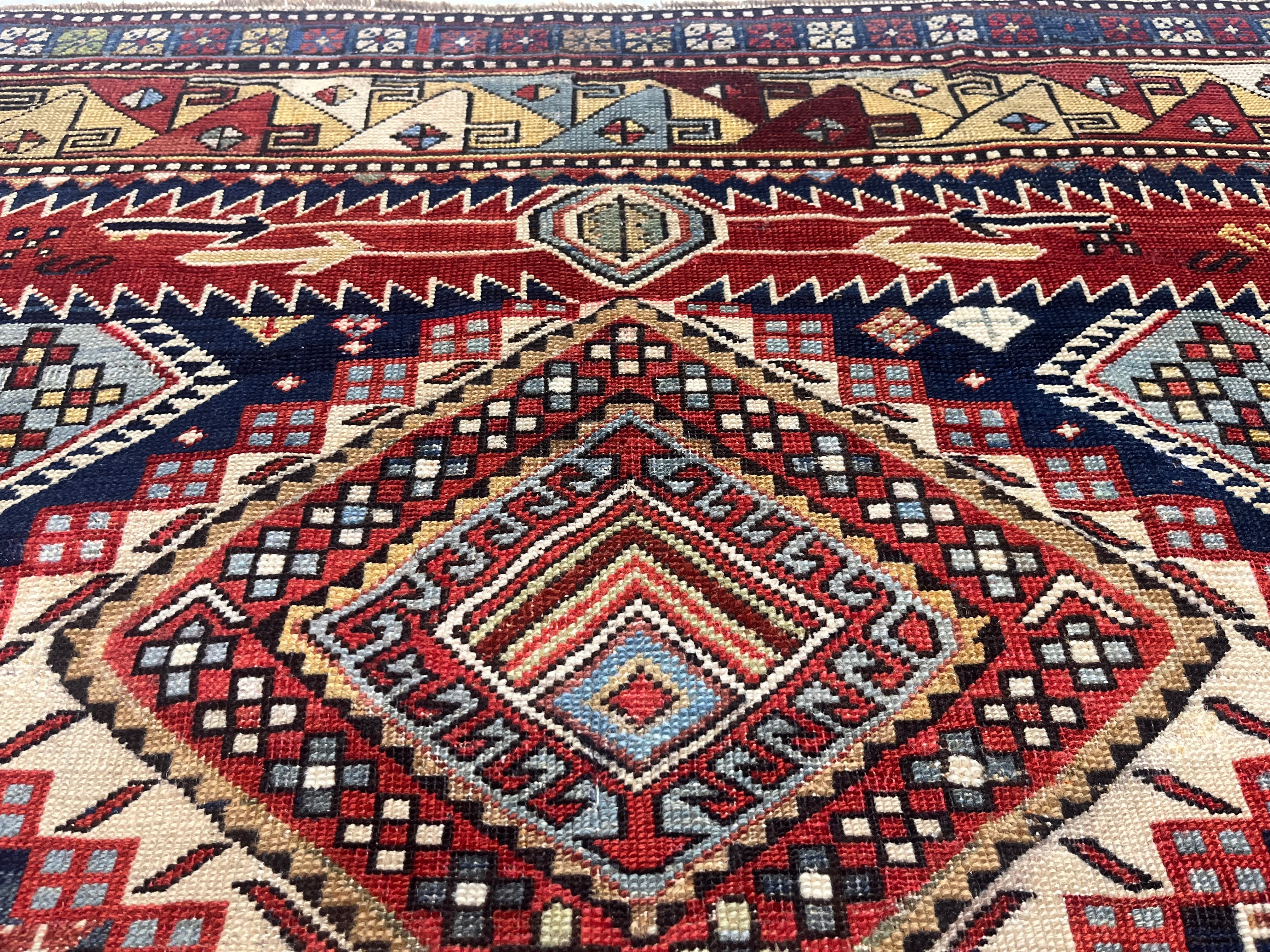 Antique Caucasian Karakashli Rug 4'3" x 8' 8''