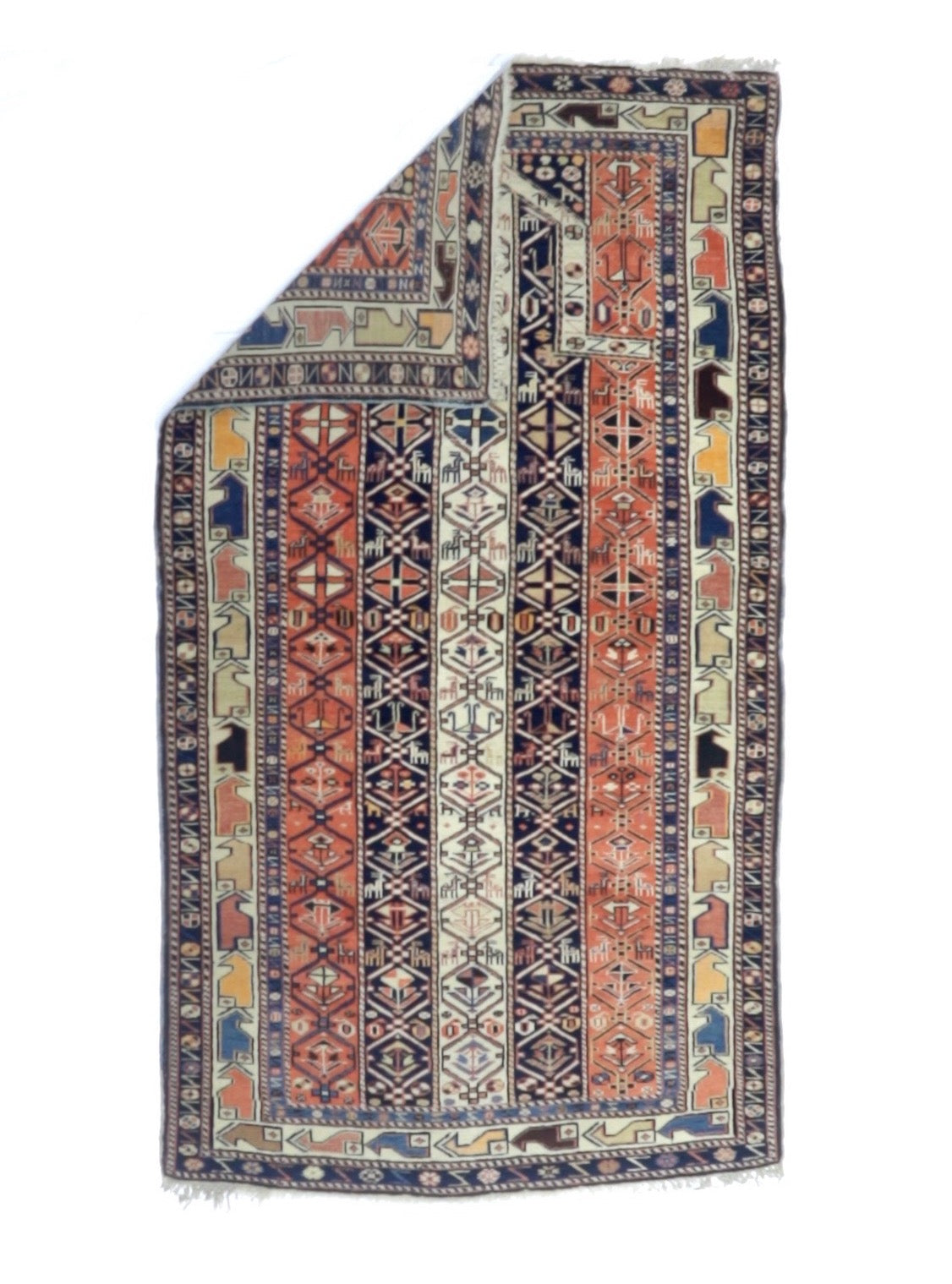 Fine Antique Caucasian Shirvan Prayer Rug 3'3" x 5' 10''