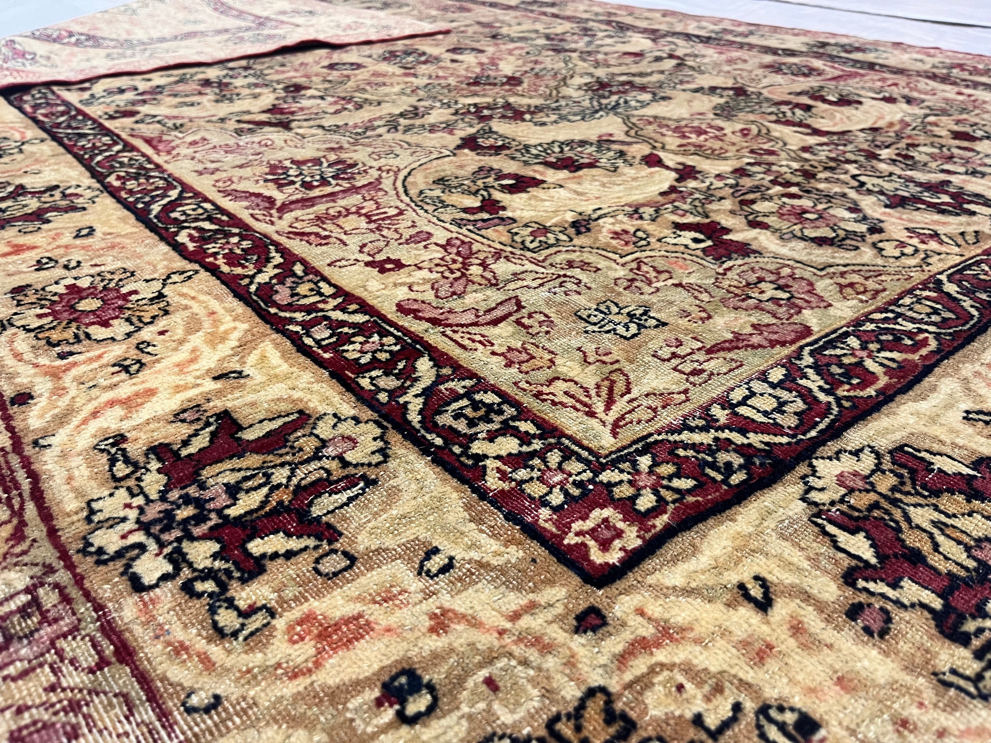 Antique Persian Lavar Kerman Rug 4' 2'' x 6' 6"