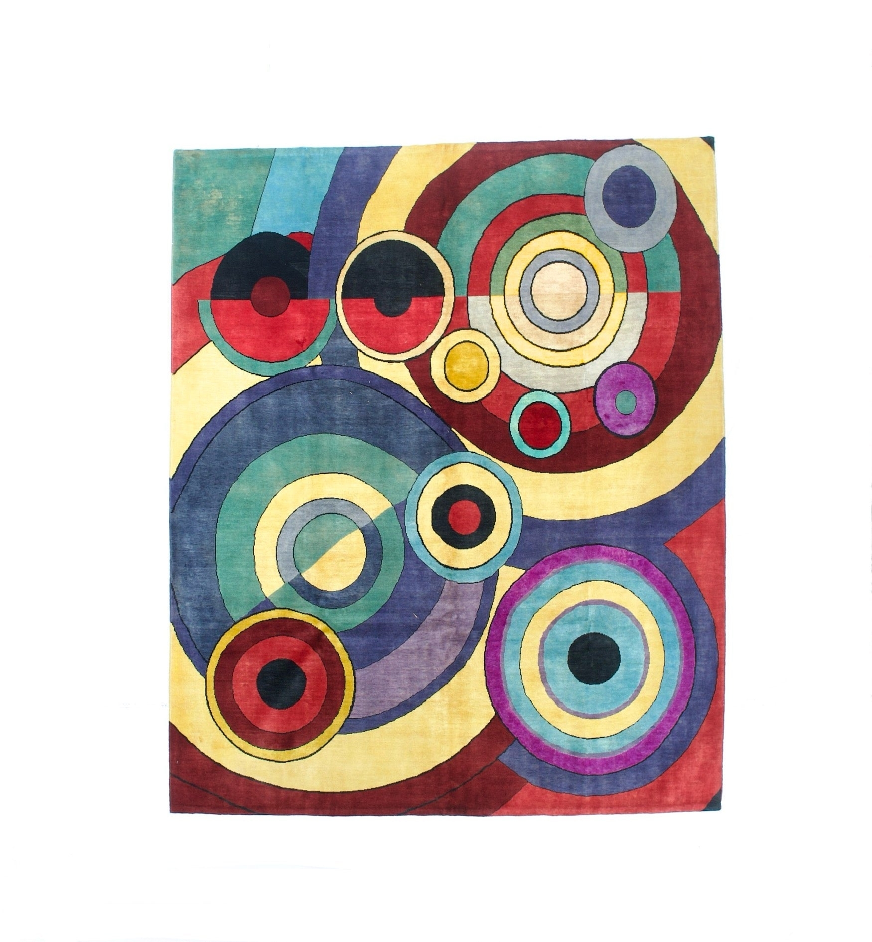 Fine Mid Century Sonia Delaunay Design Rug 6' 8" x 8' 2''