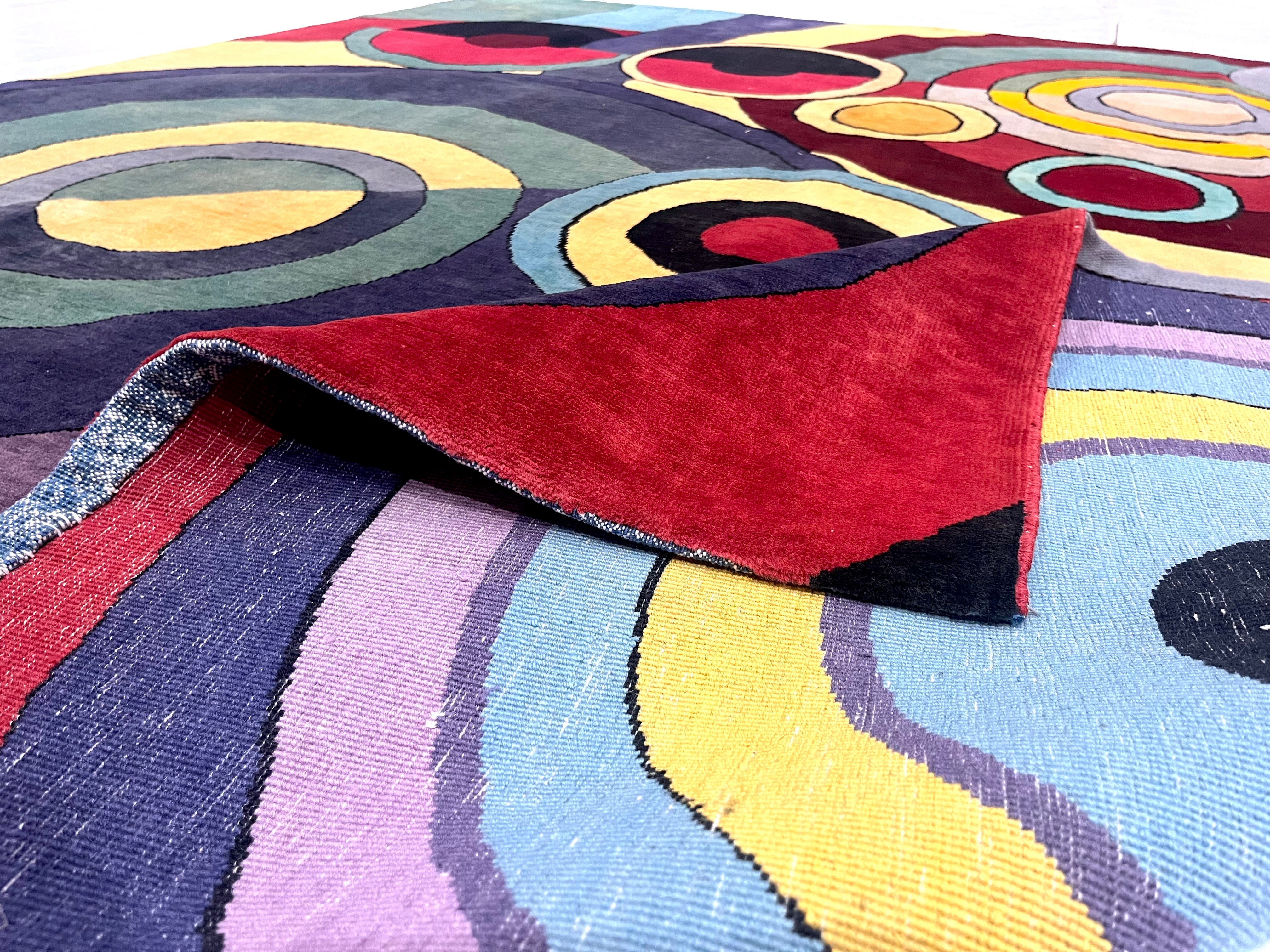 Fine Mid Century Sonia Delaunay Design Rug 6' 8" x 8' 2''