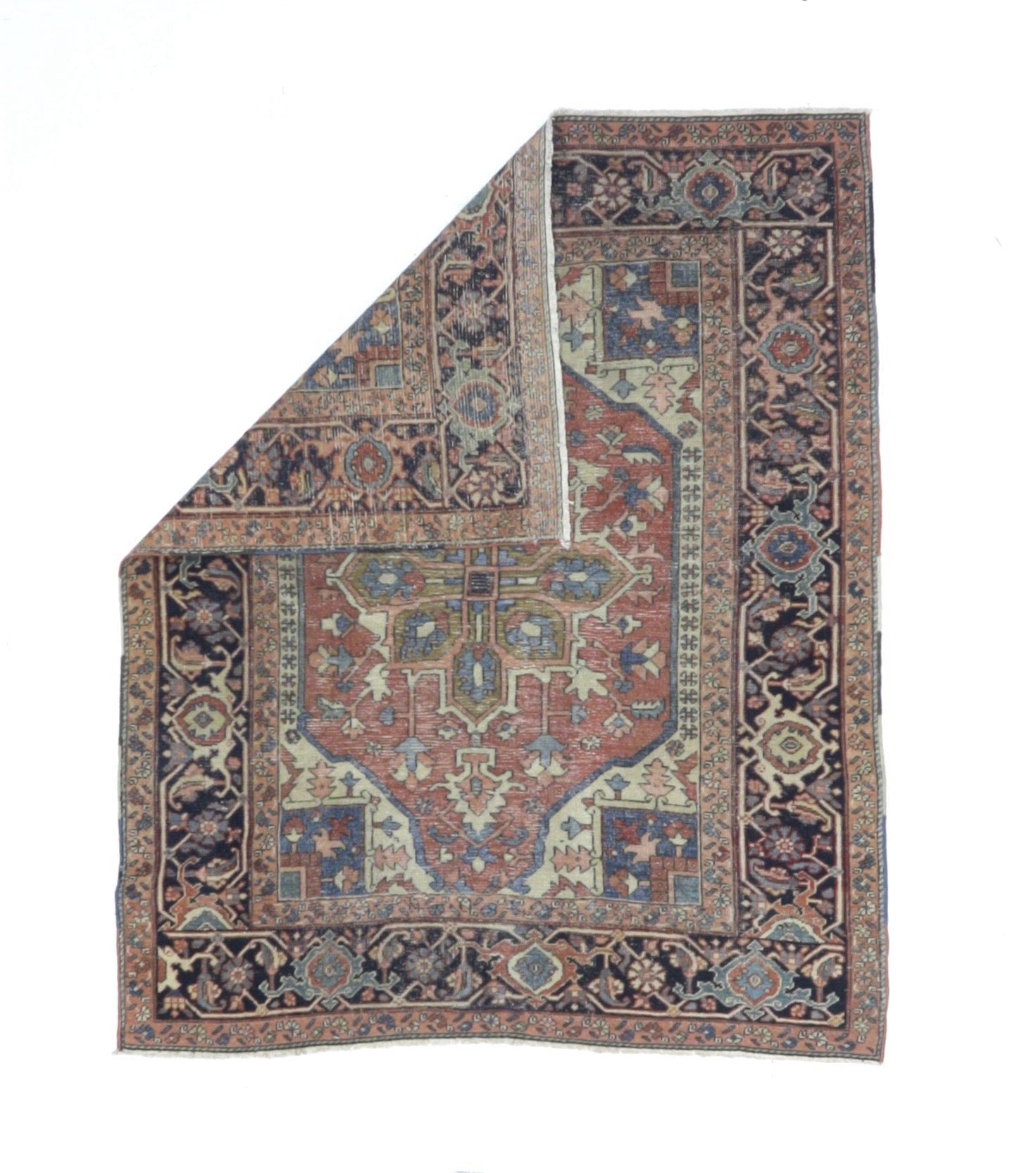 Fine Antique Serapi Wool Rug 4' 9'' x 5' 9''