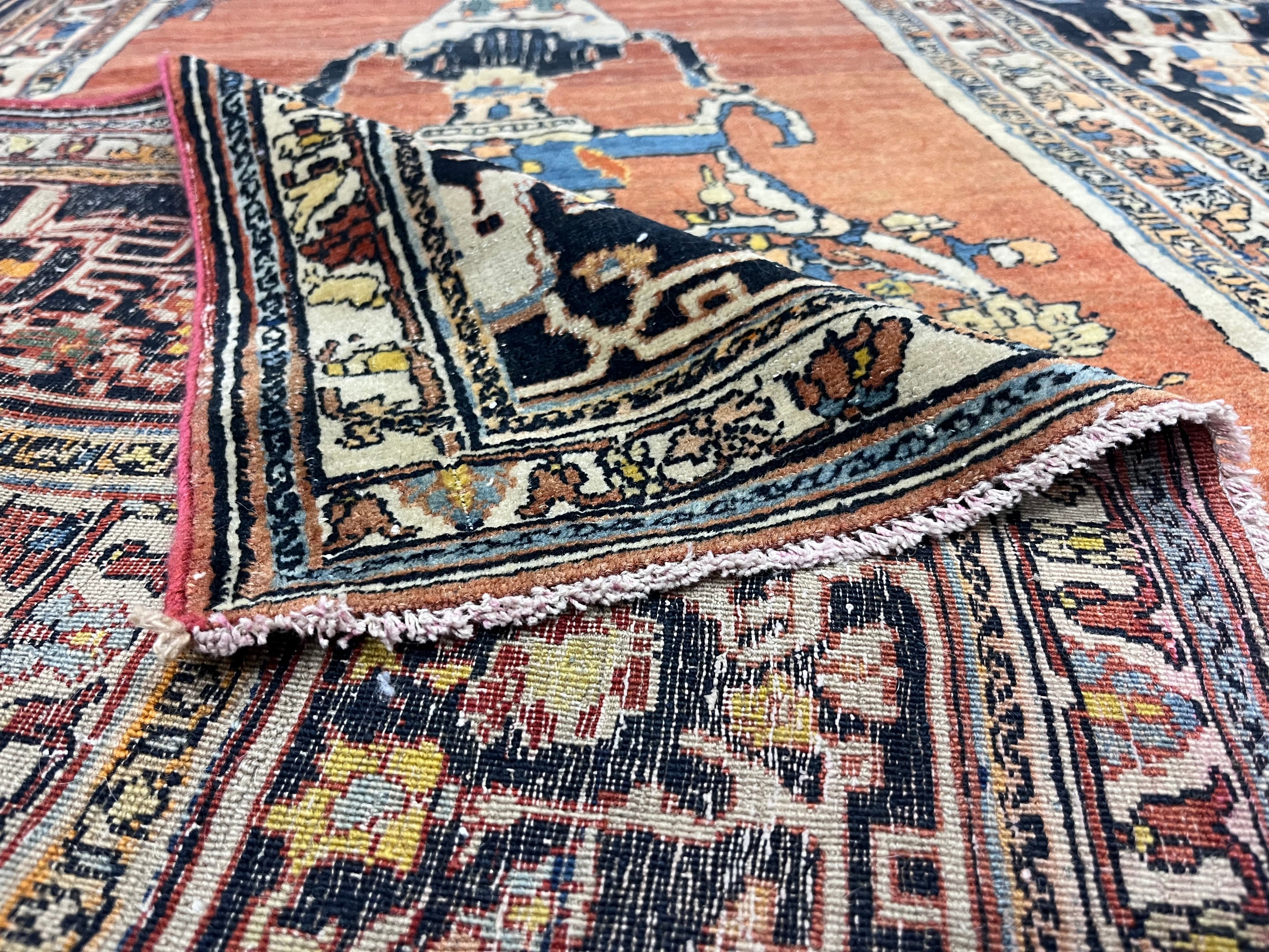 Fine Antique Haji Jalili Tabriz Rug 4' 4'' x 5' 9''