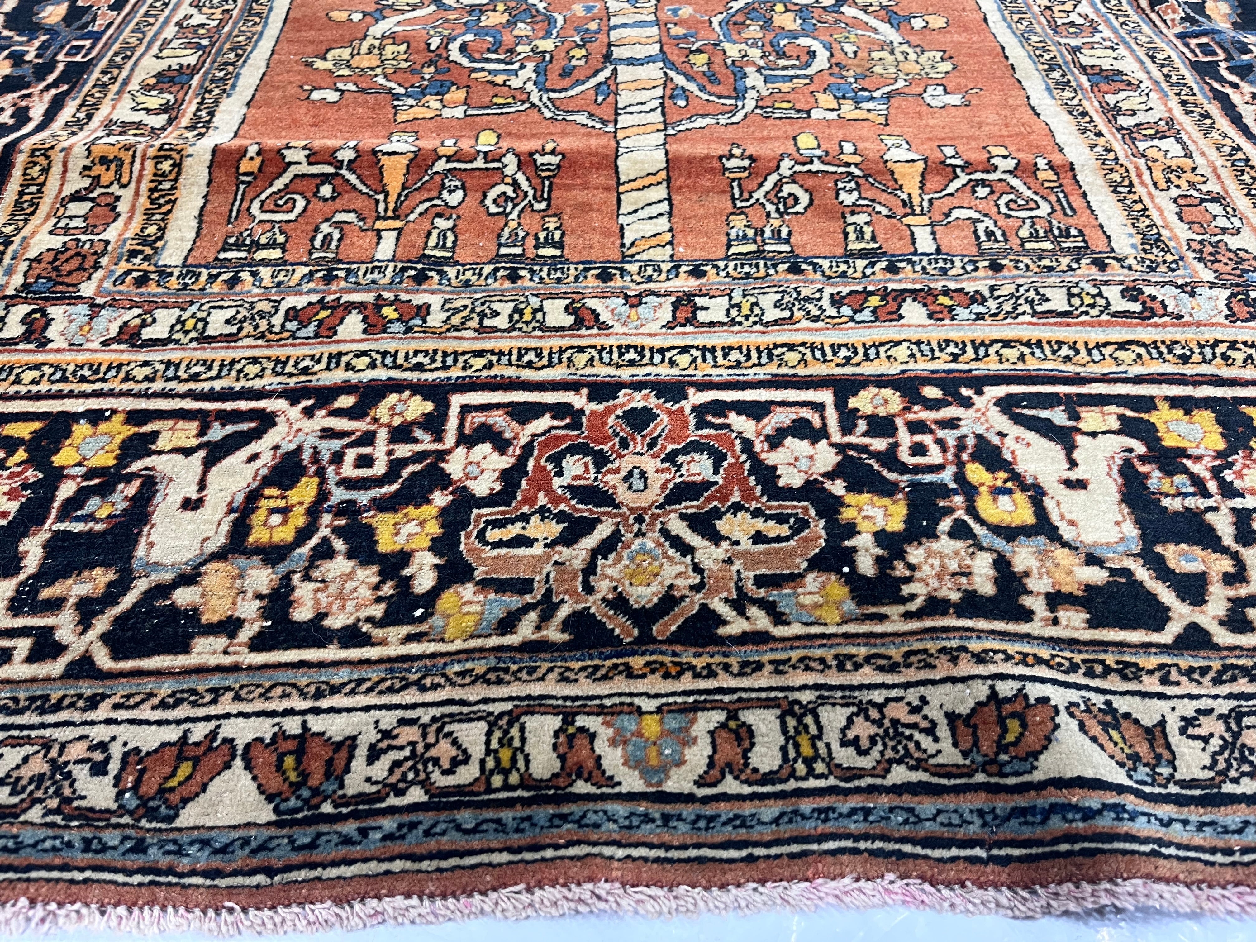 Fine Antique Haji Jalili Tabriz Rug 4' 4'' x 5' 9''