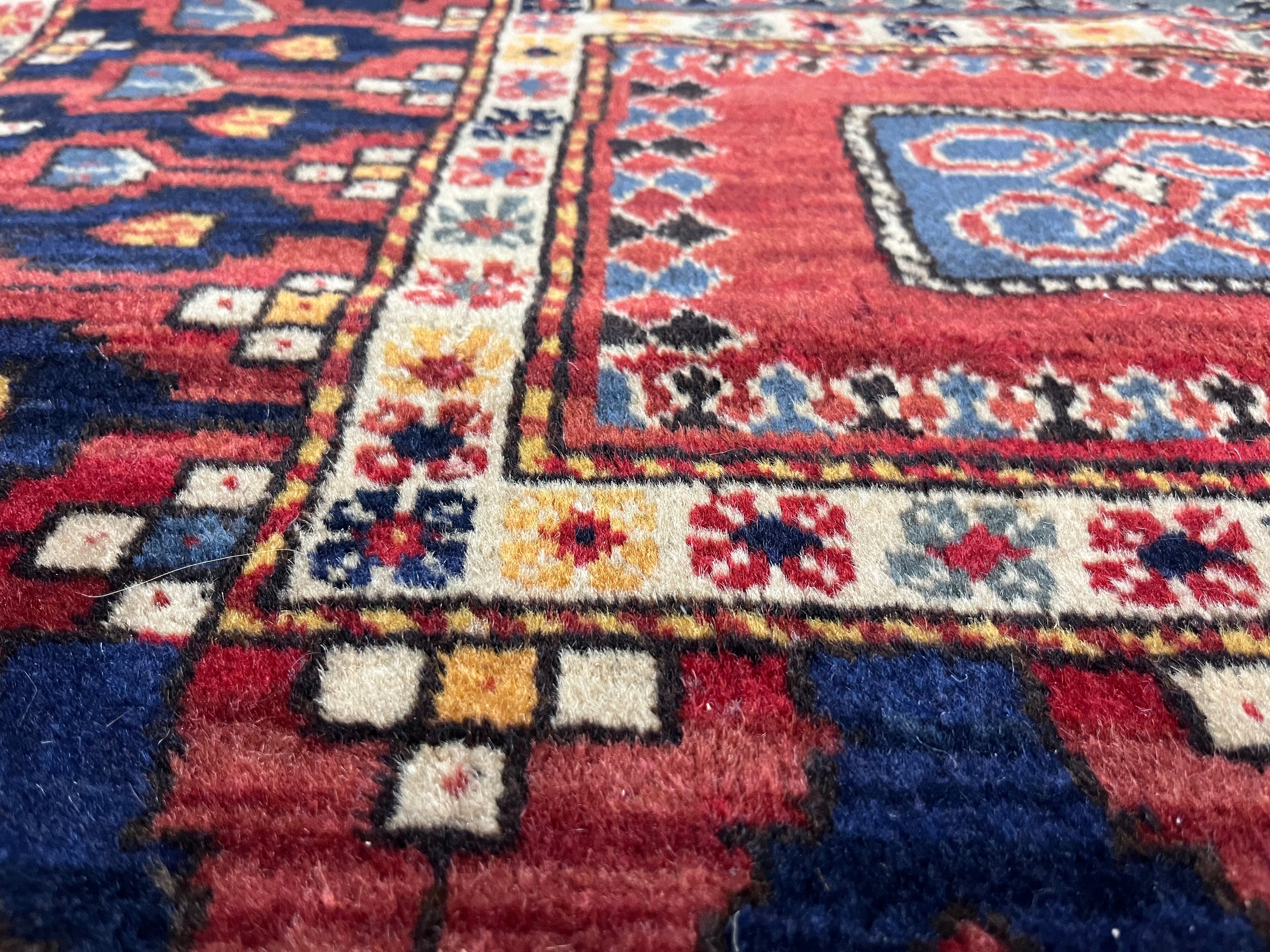 Antique Caucasian Kazak Rug 4' 5'' x 5' 8''