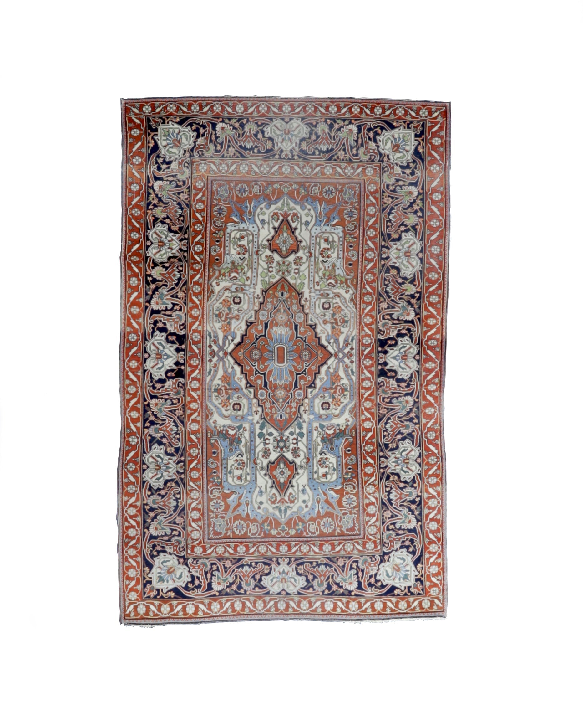 Extremely Fine Antique Mohtasham Kashan Rug 4'6" x 7' 3"