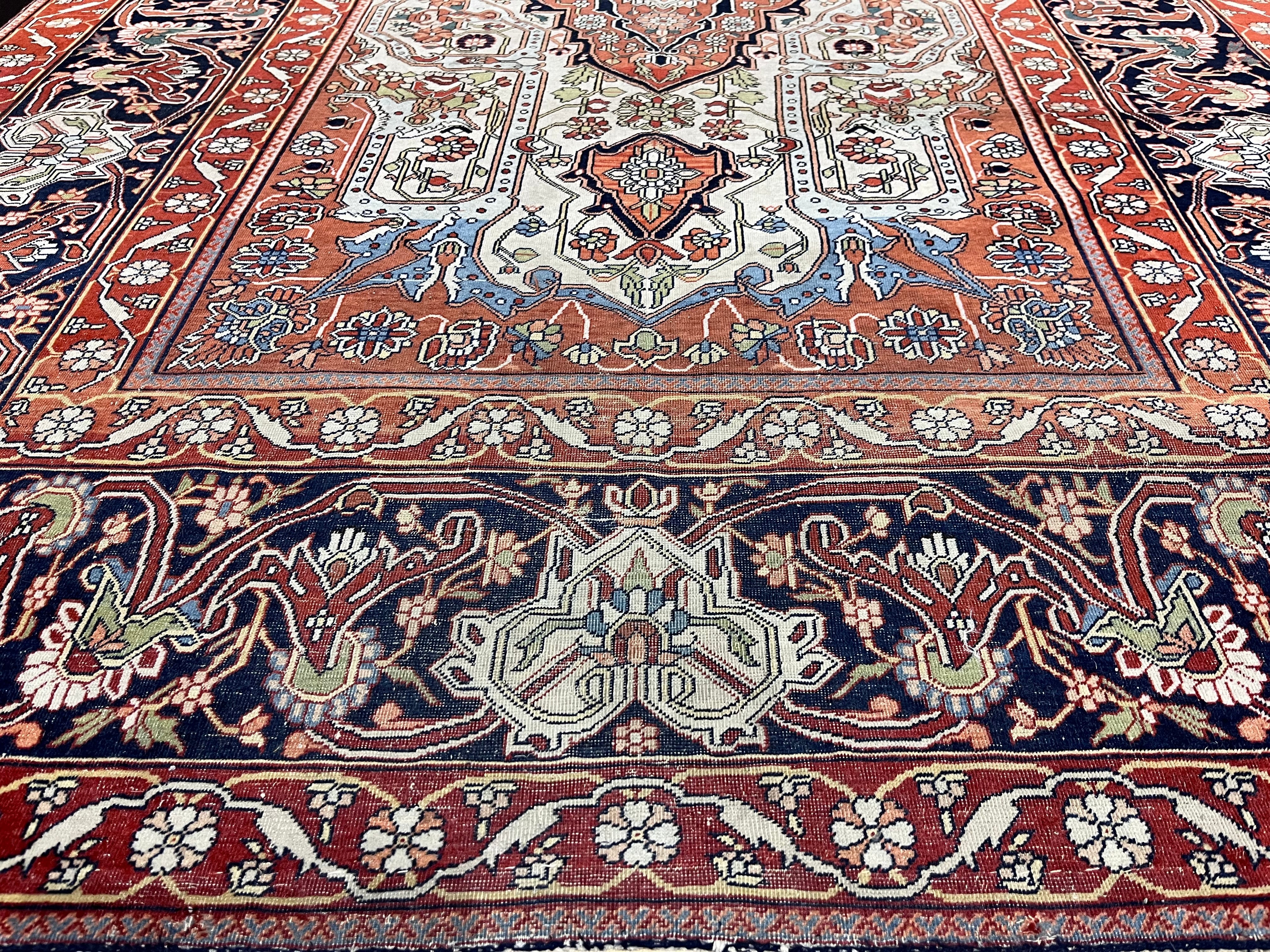 Extremely Fine Antique Mohtasham Kashan Rug 4'6" x 7' 3"