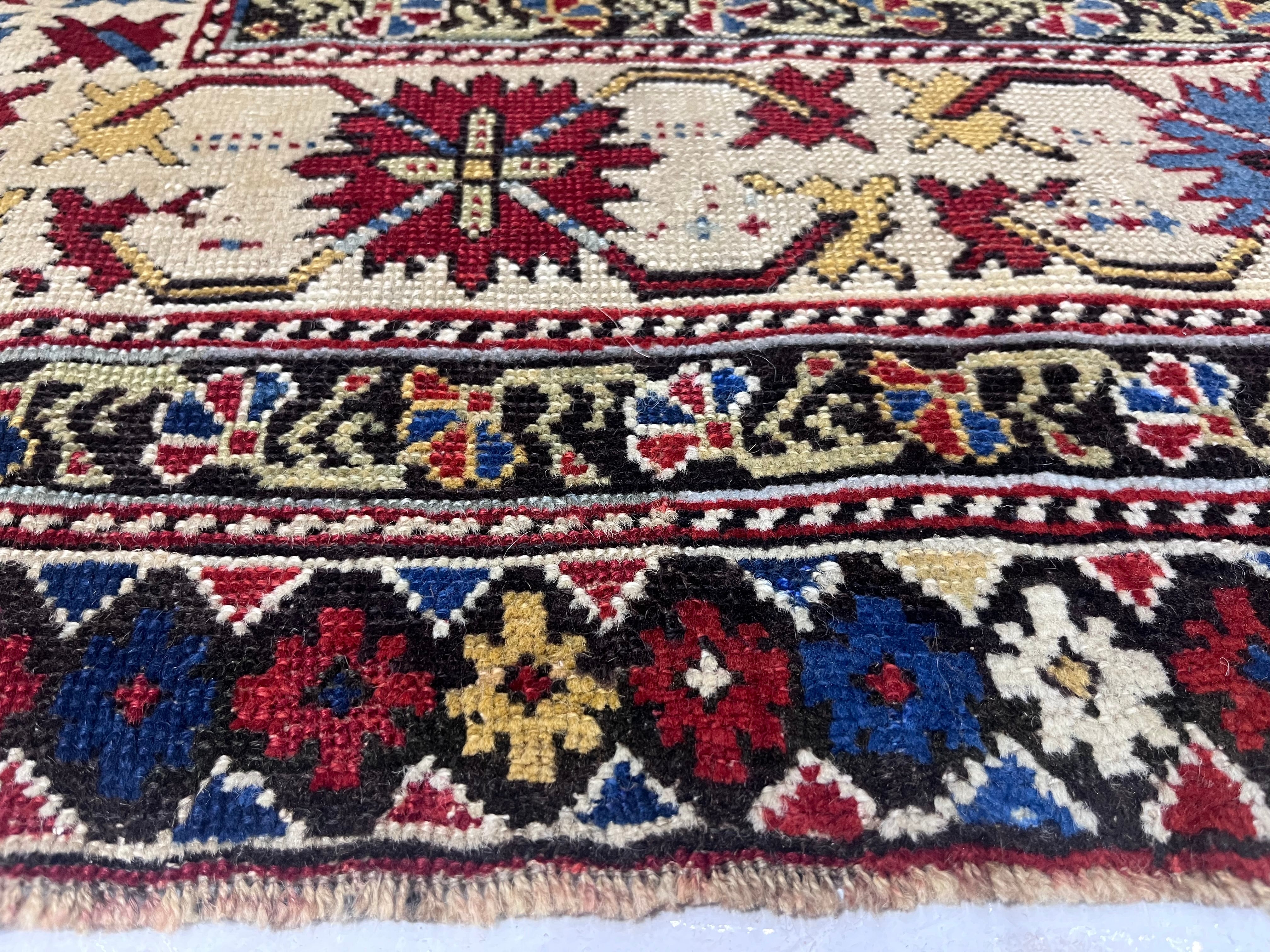 Antique Caucasian Shirvan Rug 3' 5'' x 10' 0"