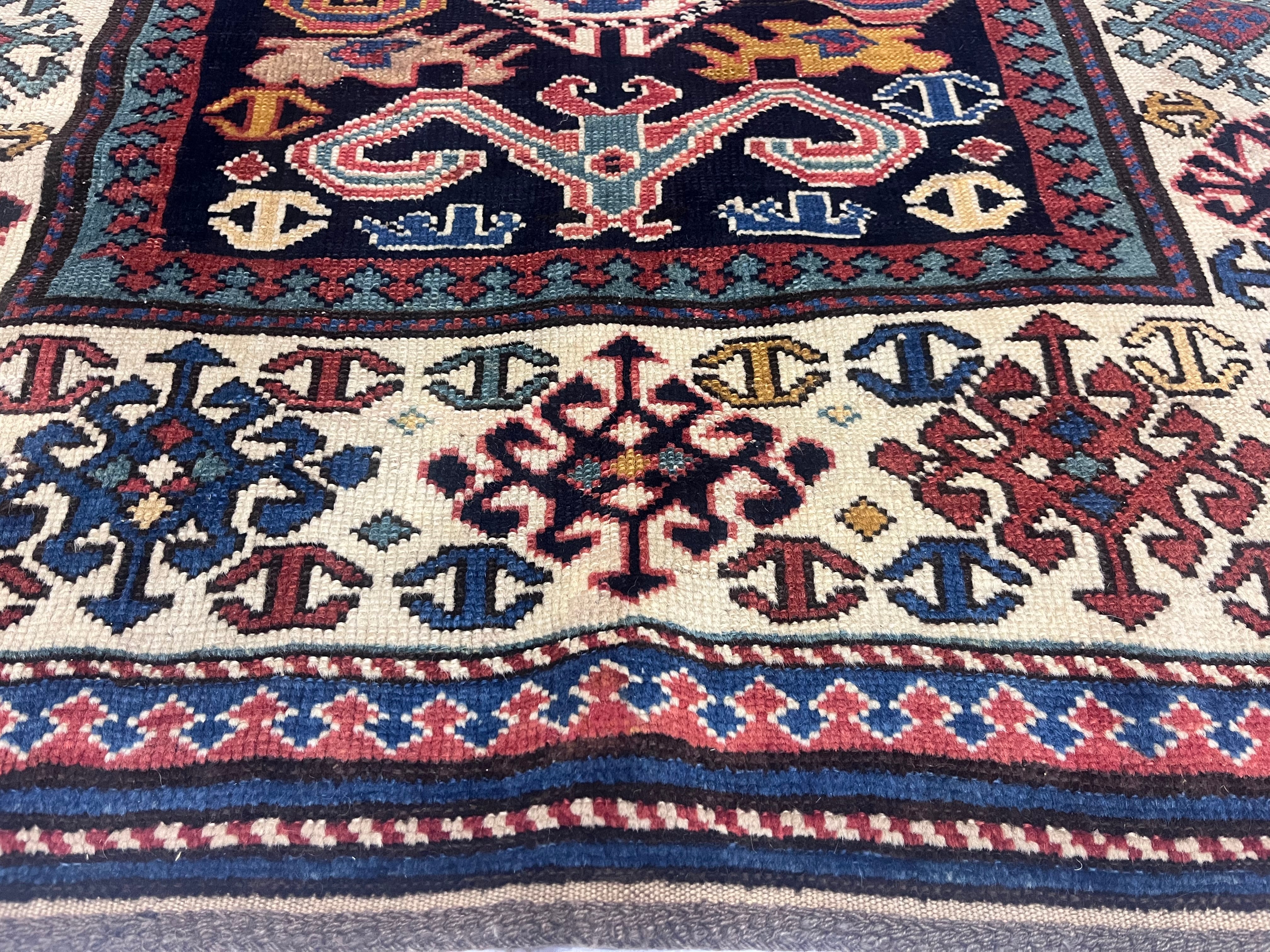 Fine Antique Caucasian Shirvan Wool Rug 3'3" x 4'11"