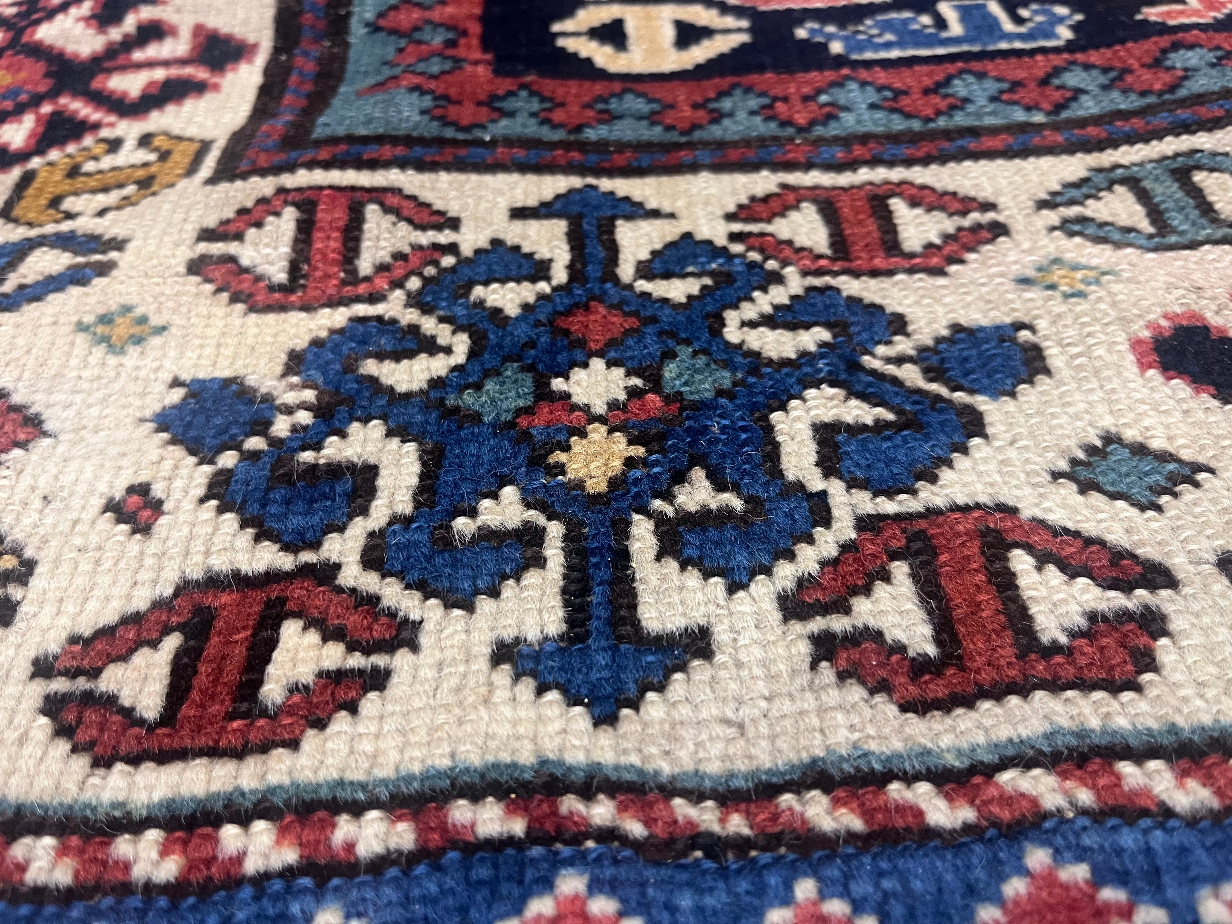 Fine Antique Caucasian Shirvan Wool Rug 3'3" x 4'11"